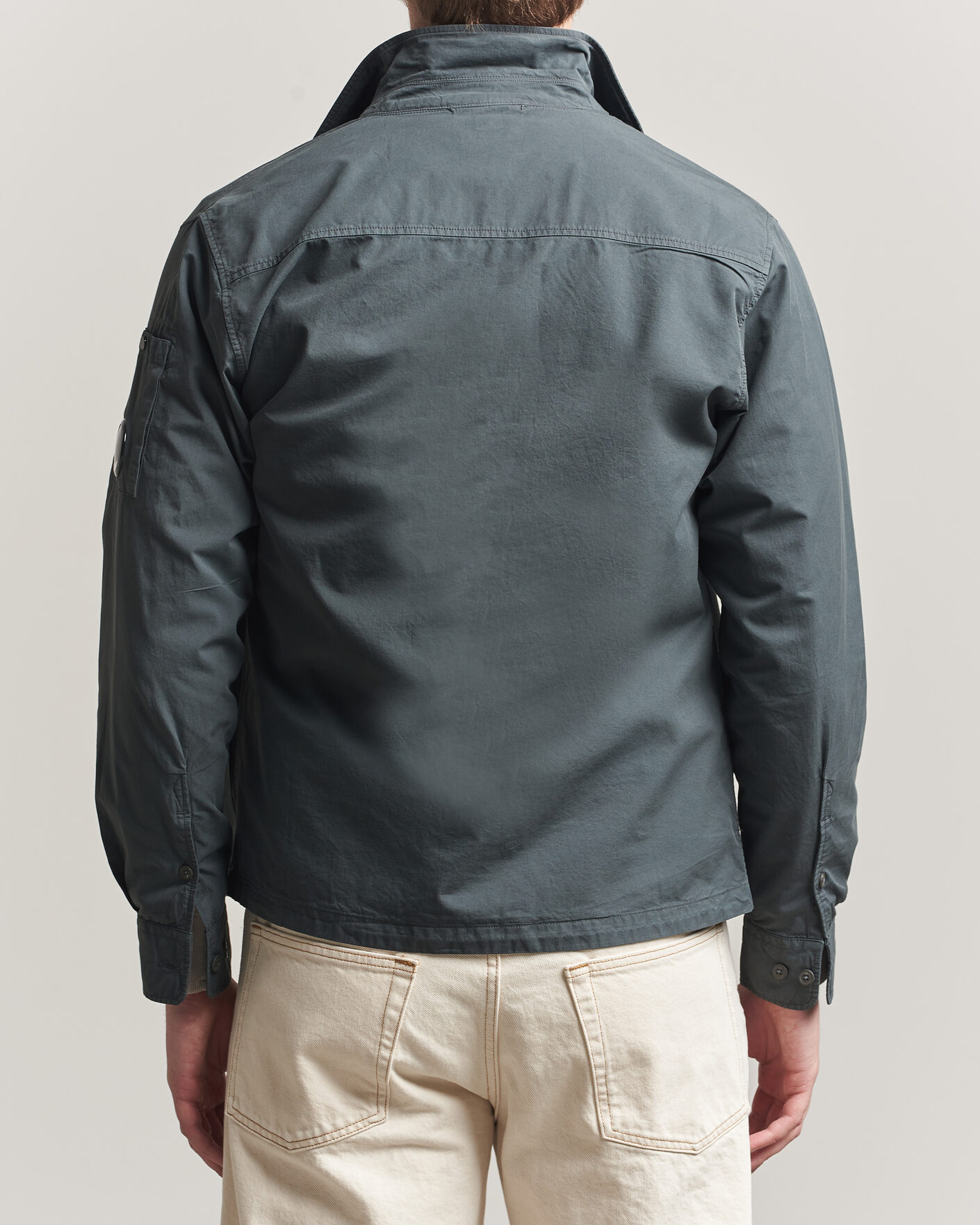 Men | Shirts | C.P. Company | Garment Dyed Gabardine Zip Overshirt Dark Grey