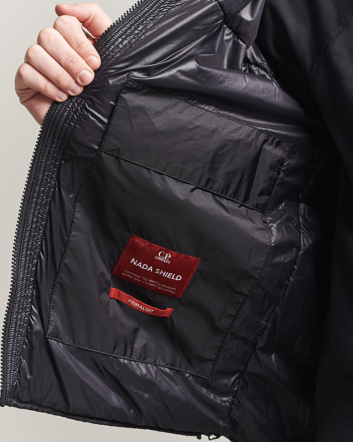 Men | Coats & Jackets | C.P. Company | Nada Shield Primaloft Padded Hood Jacket Black