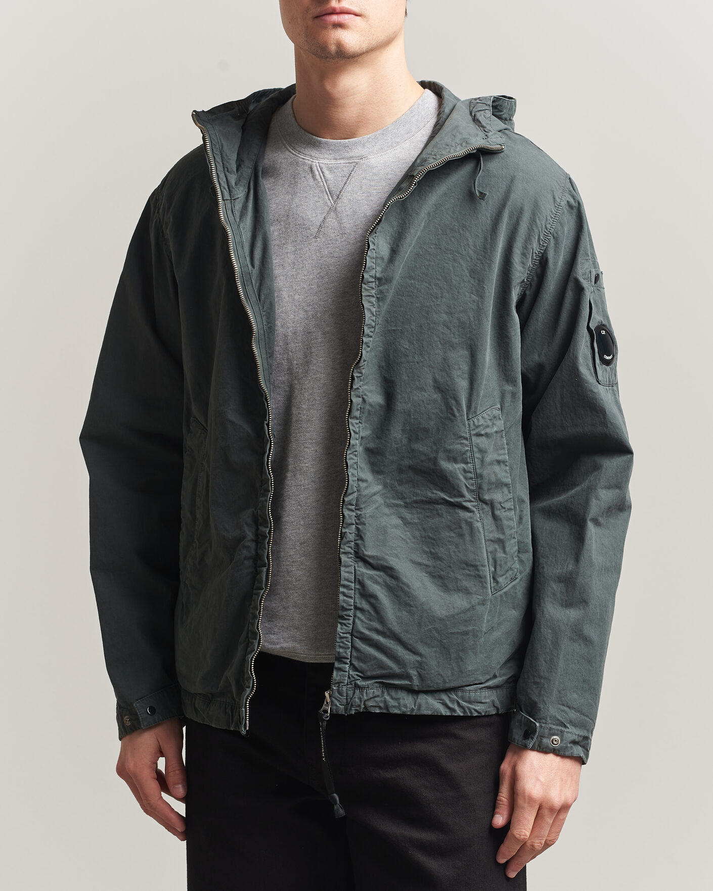 Men | Coats & Jackets | C.P. Company | Micro Reps Hooded Jacket Dark Grey