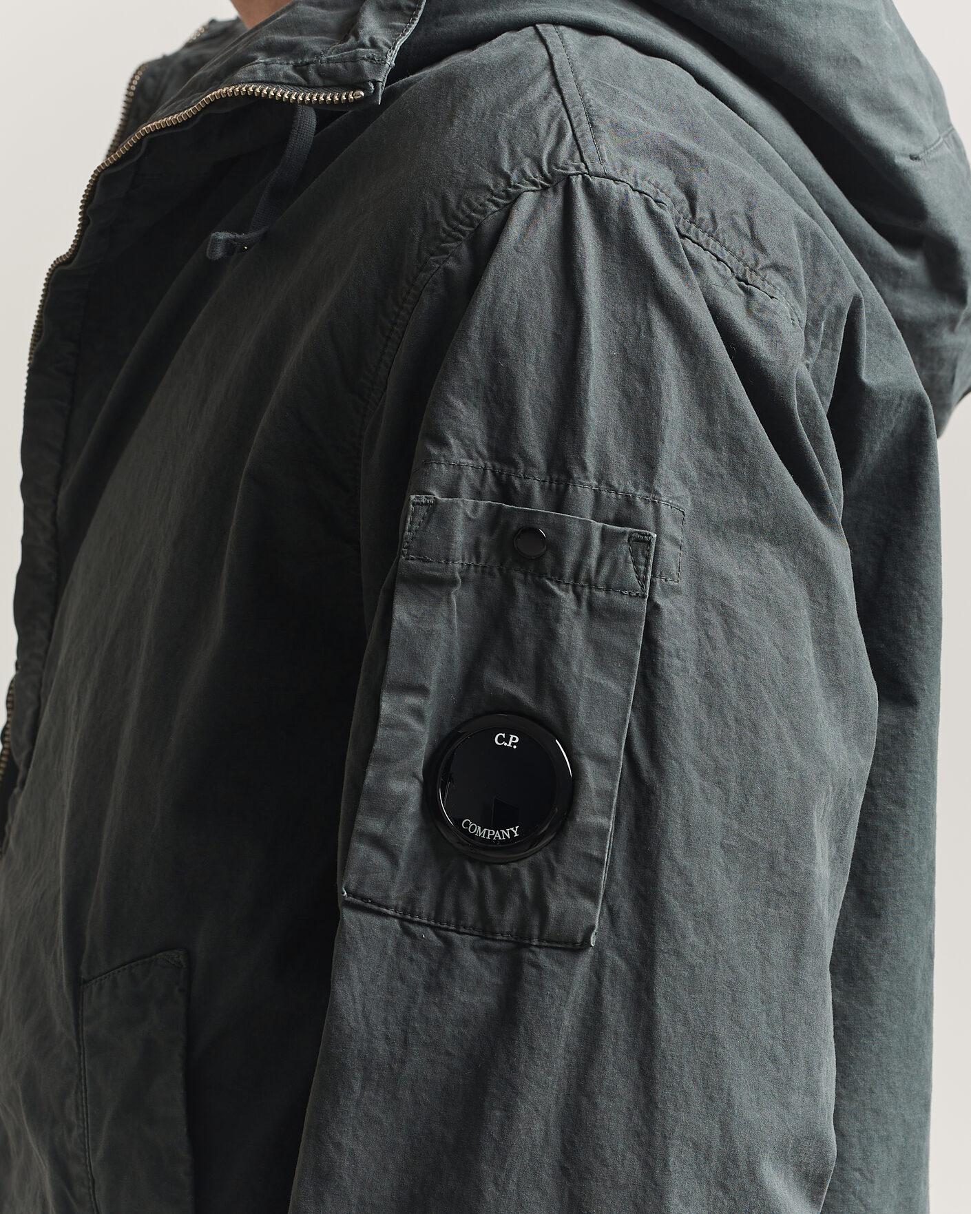 Men | Coats & Jackets | C.P. Company | Micro Reps Hooded Jacket Dark Grey