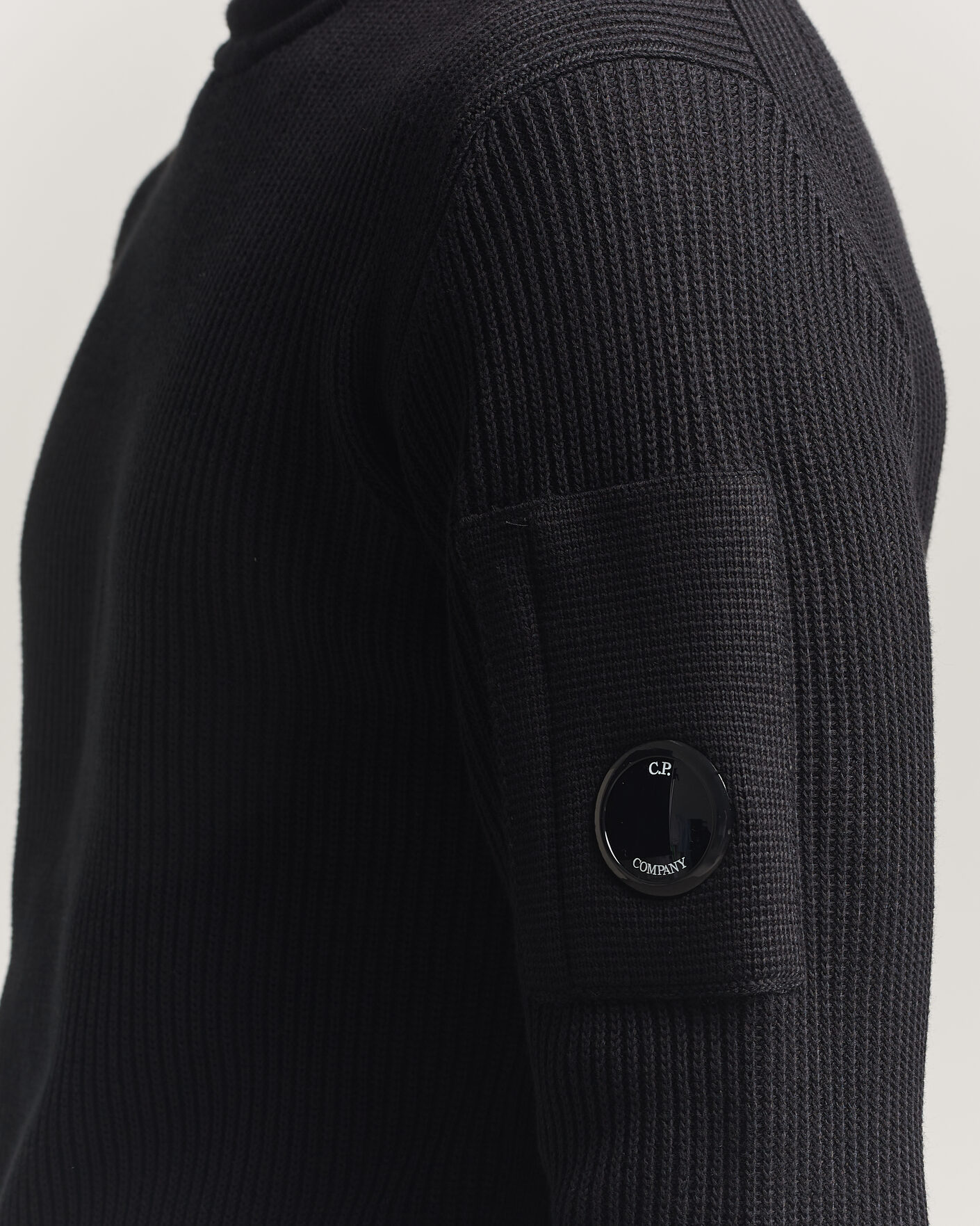 Men | Sweaters & Knitwear | C.P. Company | Sea Island Knitted Cotton Crewneck Black