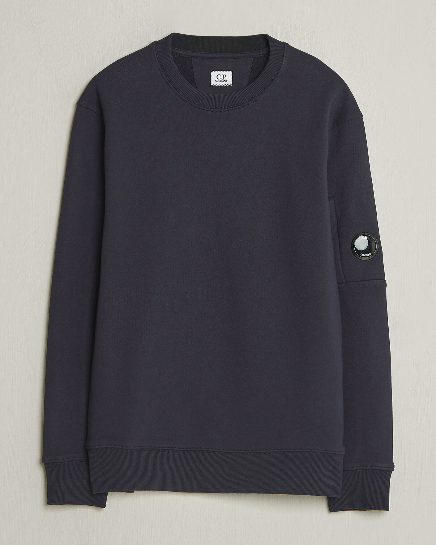 Men | Sweaters & Knitwear | C.P. Company | Diagonal Raised Fleece Lens Sweatshirt Navy