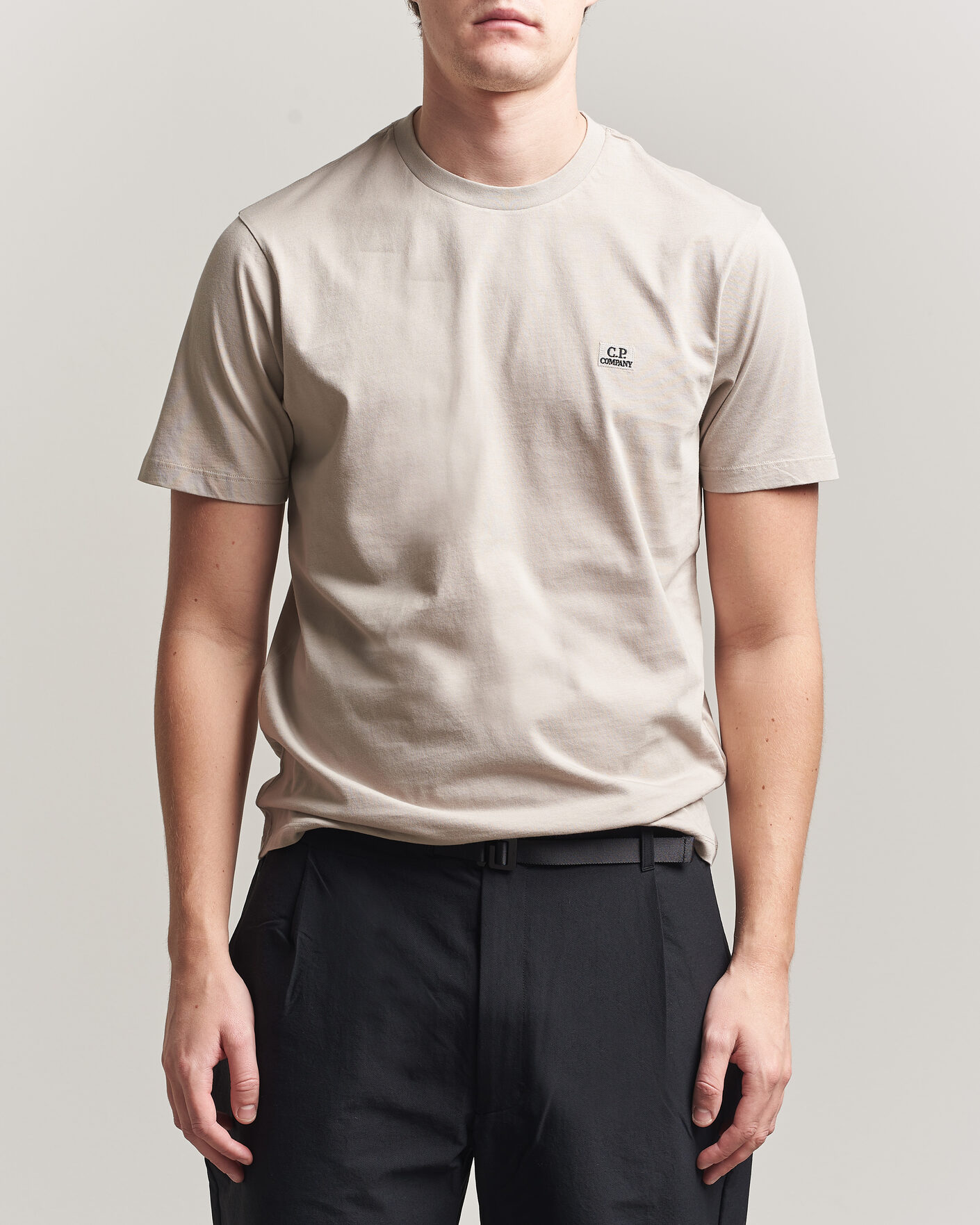 Men | T-Shirts | C.P. Company | Short Sleeve Small Logo T-Shirt Light Grey