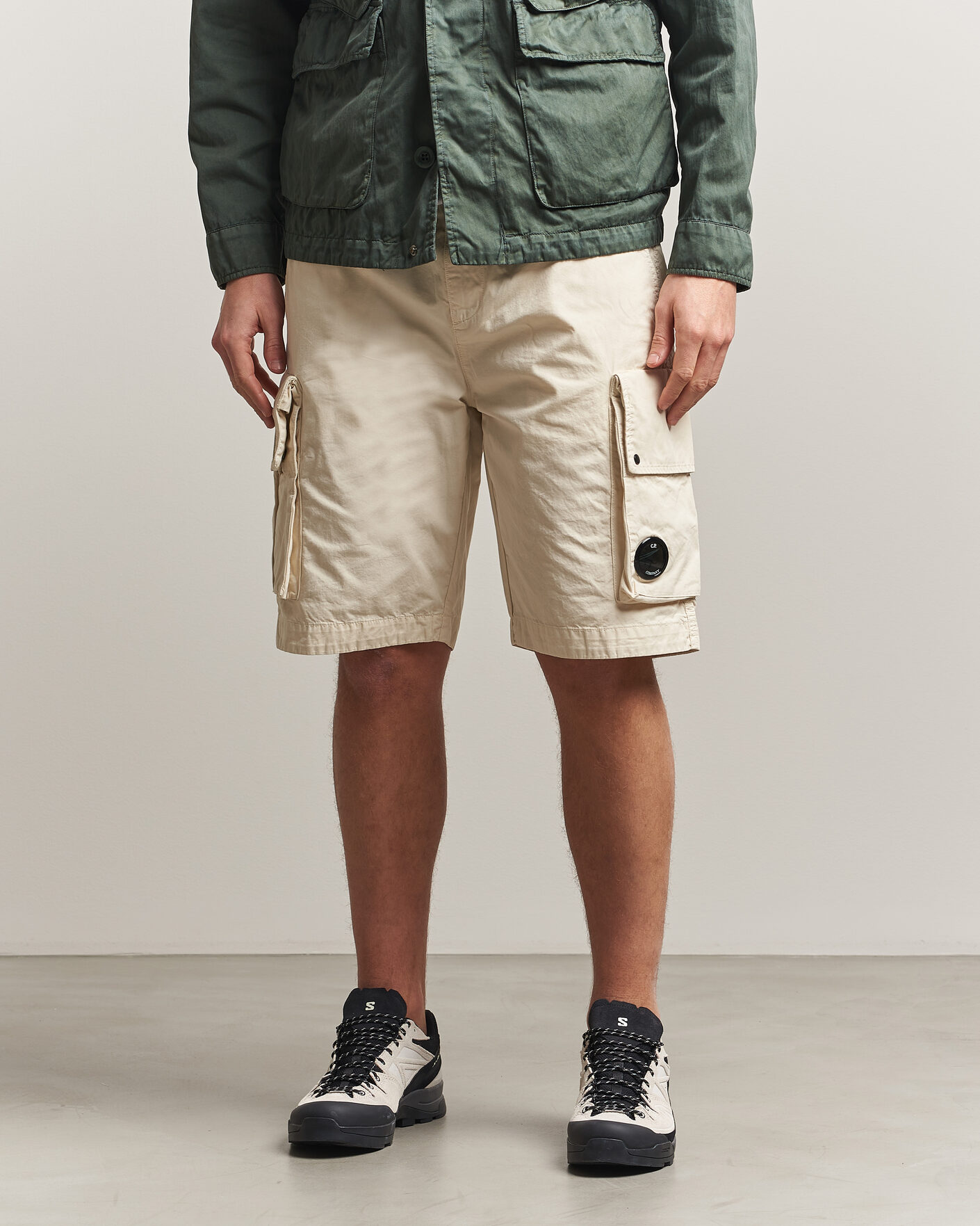 Men | Shorts | C.P. Company | Cotton Gabardine Cargo Shorts Cream