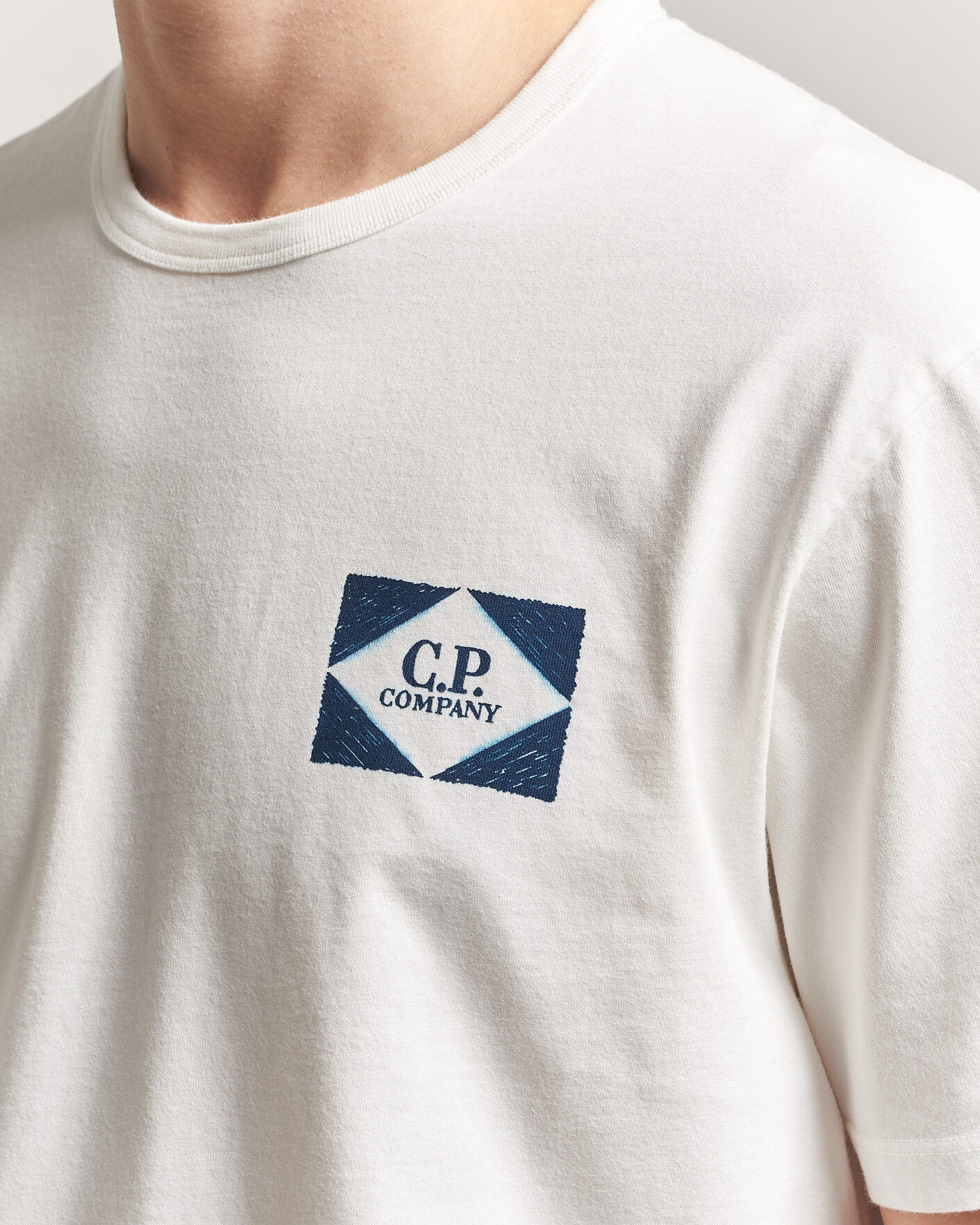 Men | T-Shirts | C.P. Company | Cotton Jersey Back Print T-Shirt White