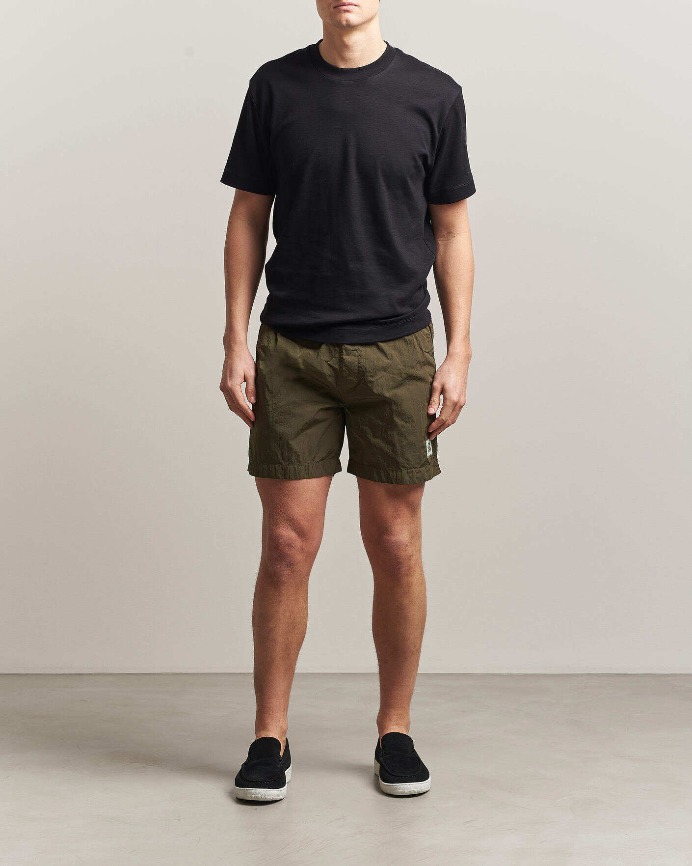 Men | Swimwear | C.P. Company | Eco Chrome Logo Swimshorts Olive