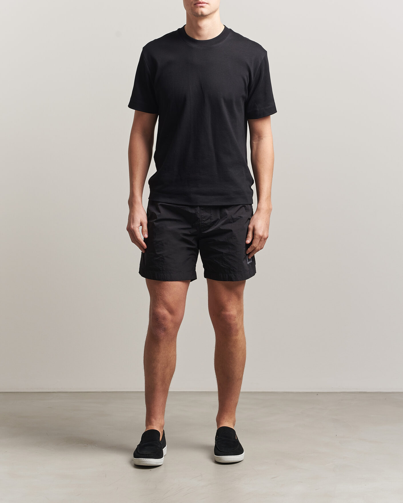 Men | Swimwear | C.P. Company | Eco Chrome Logo Swimshorts Black