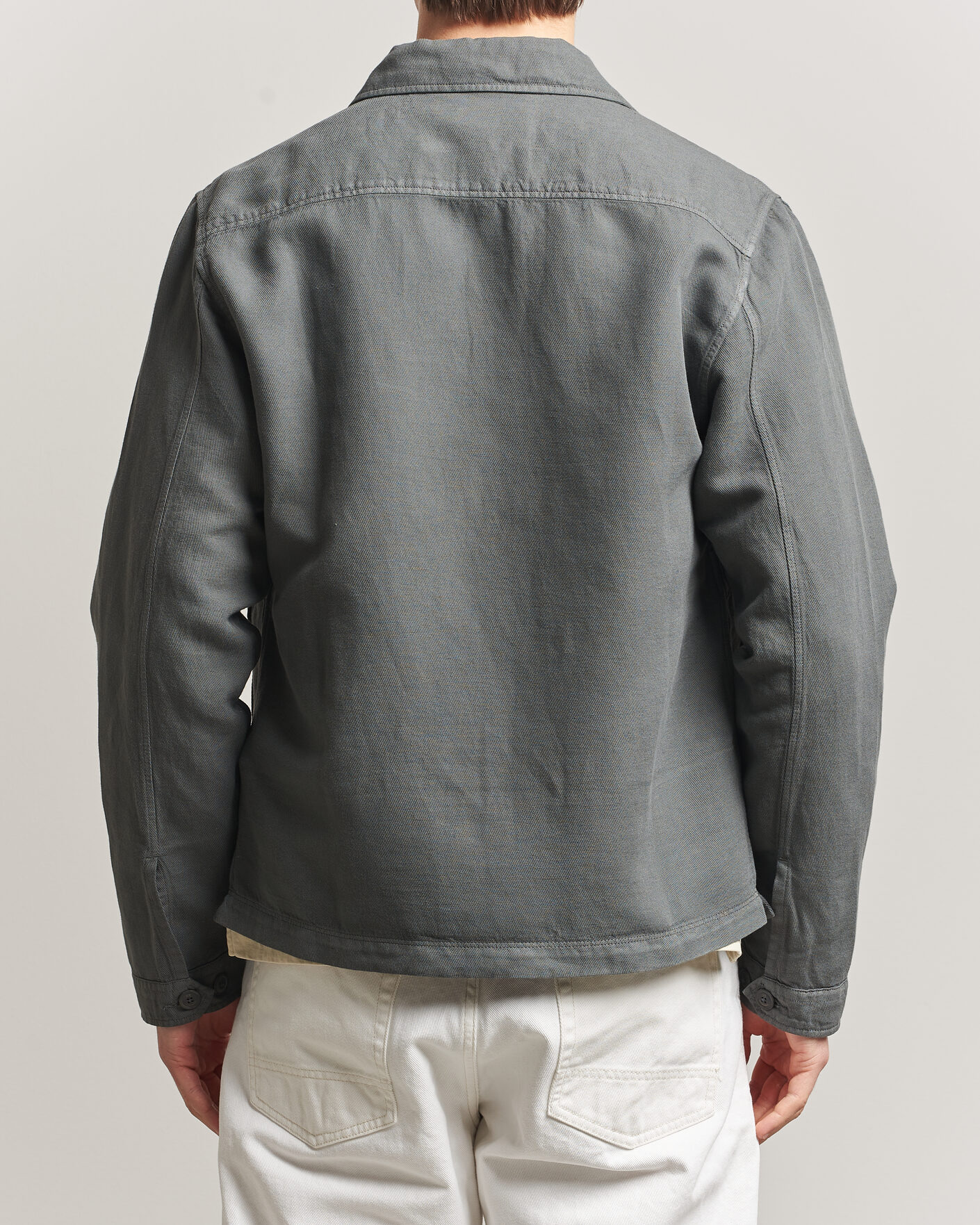 Men | Shirts | C.P. Company | Broken Twill Linen/Cotton Overshirt Olive
