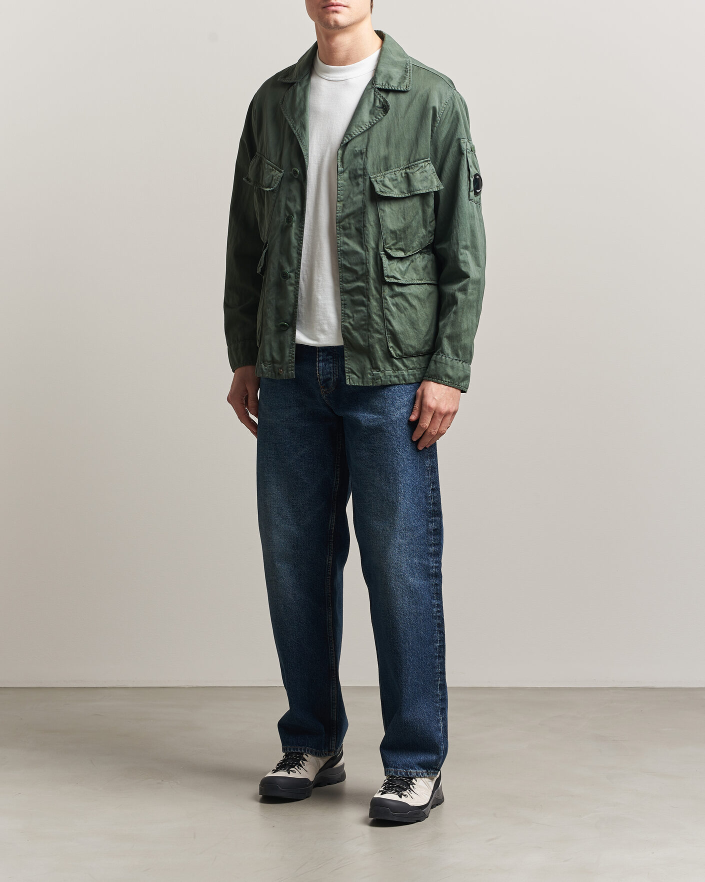 Men | Coats & Jackets | C.P. Company | Raso Cinque Cotton Nylon Jungle Jacket Dark Green