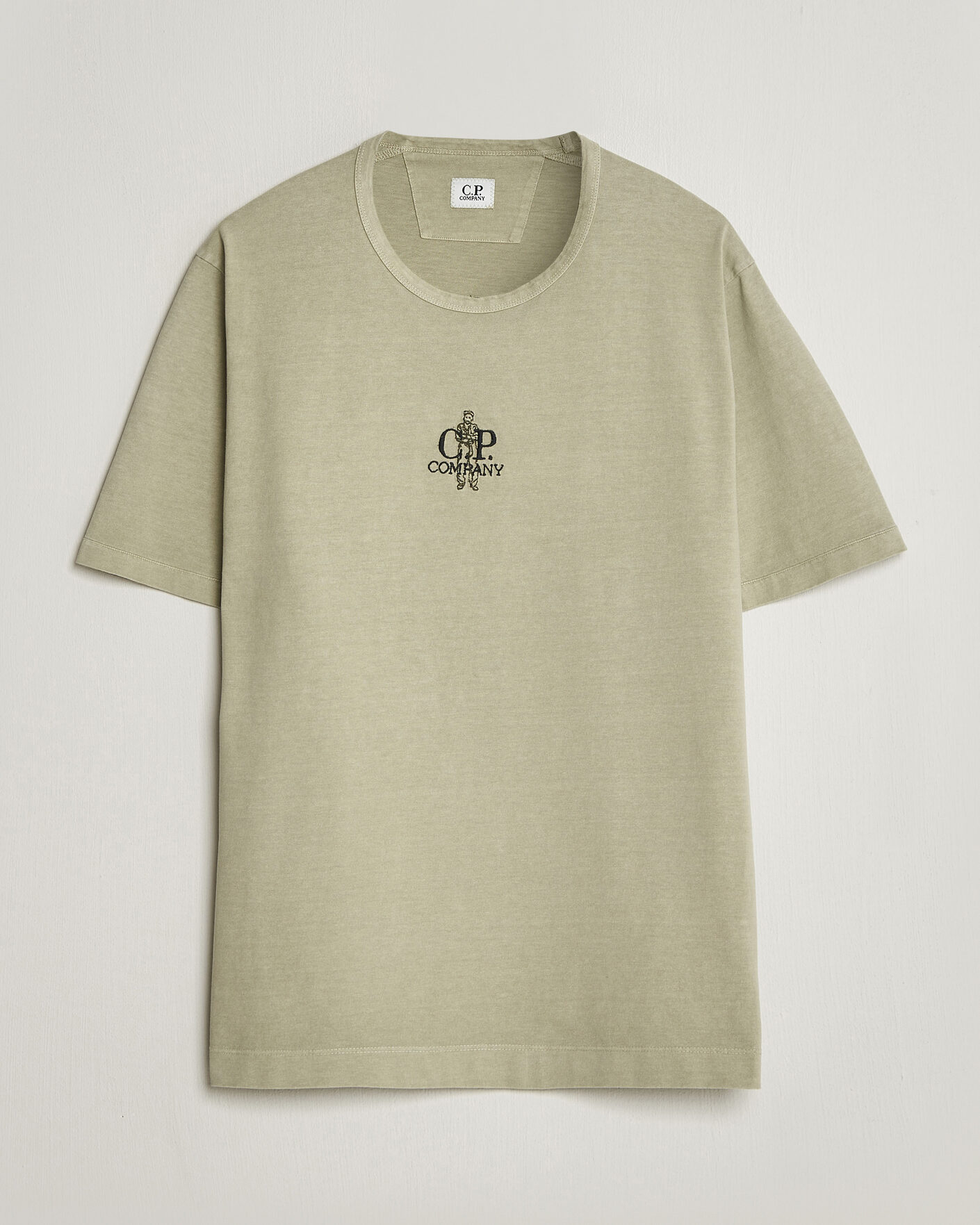 Men | T-Shirts | C.P. Company | Back Printed Cotton T-Shirt Washed Green