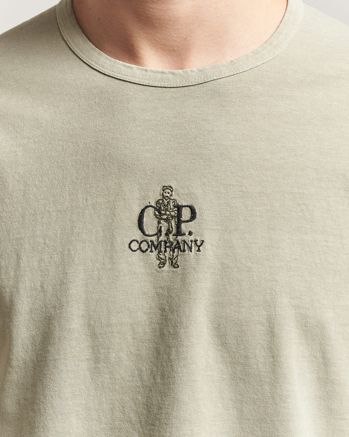 Men | T-Shirts | C.P. Company | Back Printed Cotton T-Shirt Washed Green