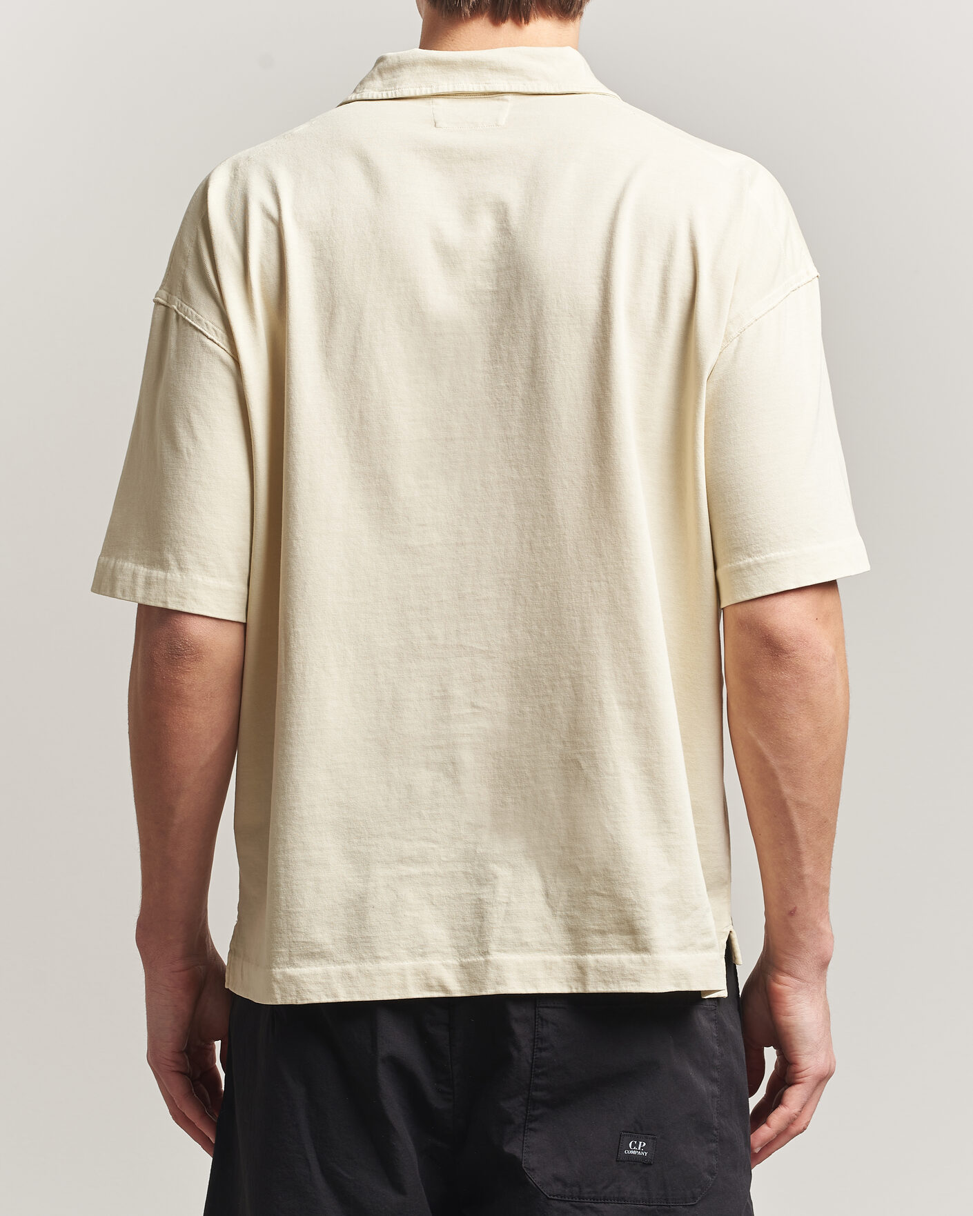 Men | Polo Shirts | C.P. Company | Boxy Fit Cotton Logo Polo Cream