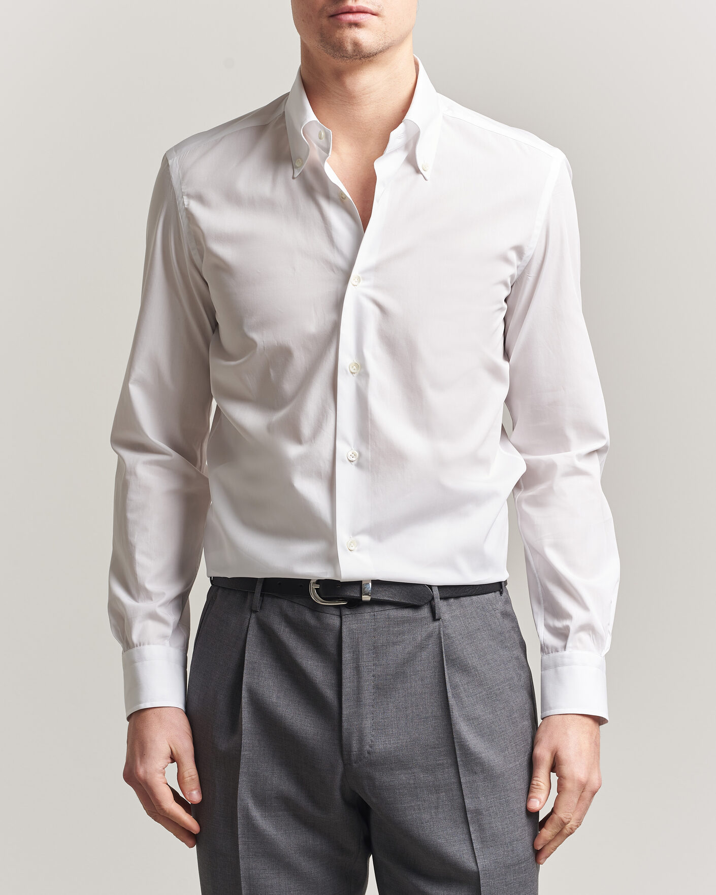 Men | Shirts | Mazzarelli | Soft Cotton Button Down Shirt White