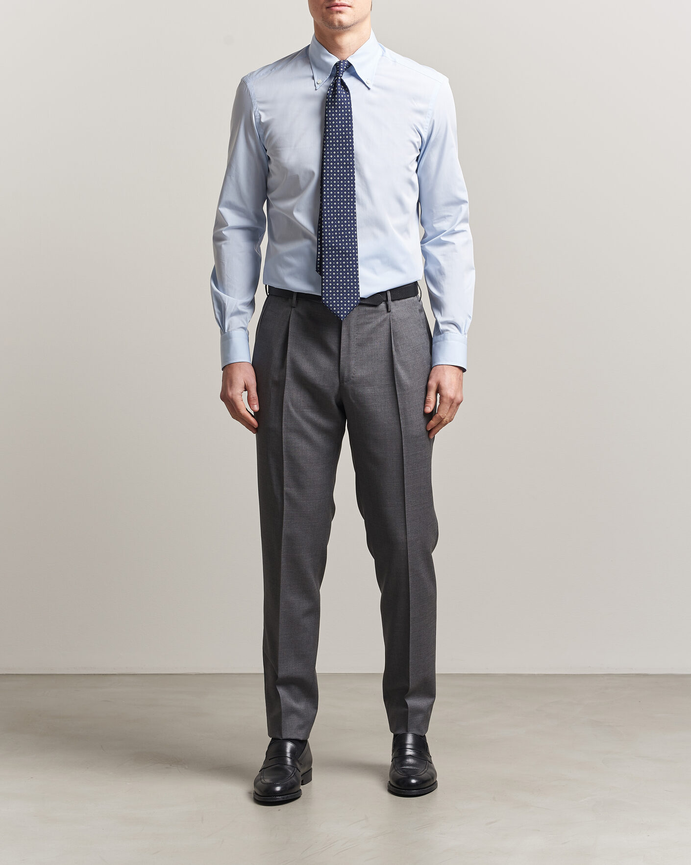 Men | Shirts | Mazzarelli | Soft Cotton Button Down Shirt Light Blue