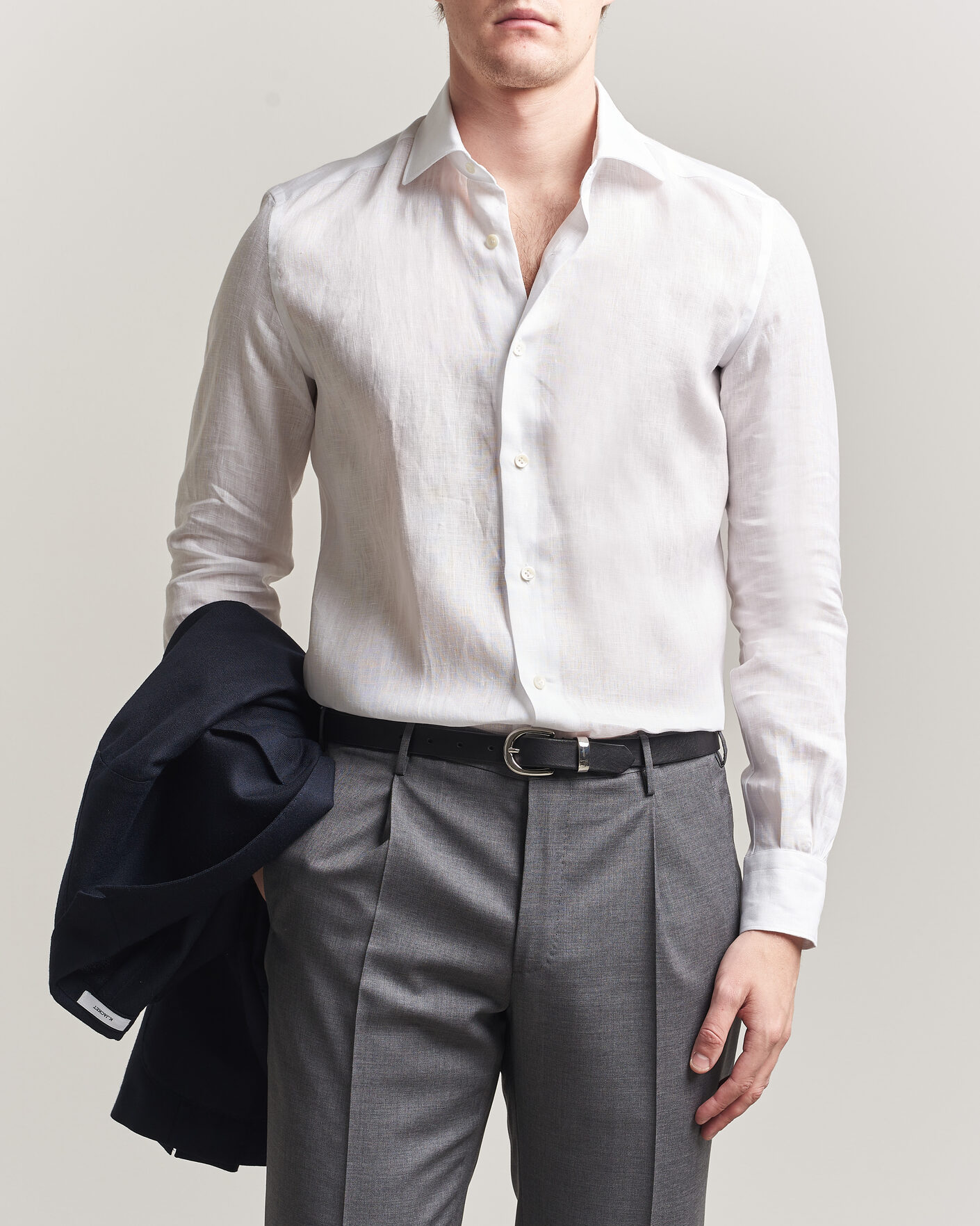 Men | Shirts | Mazzarelli | Soft Linen Shirt White