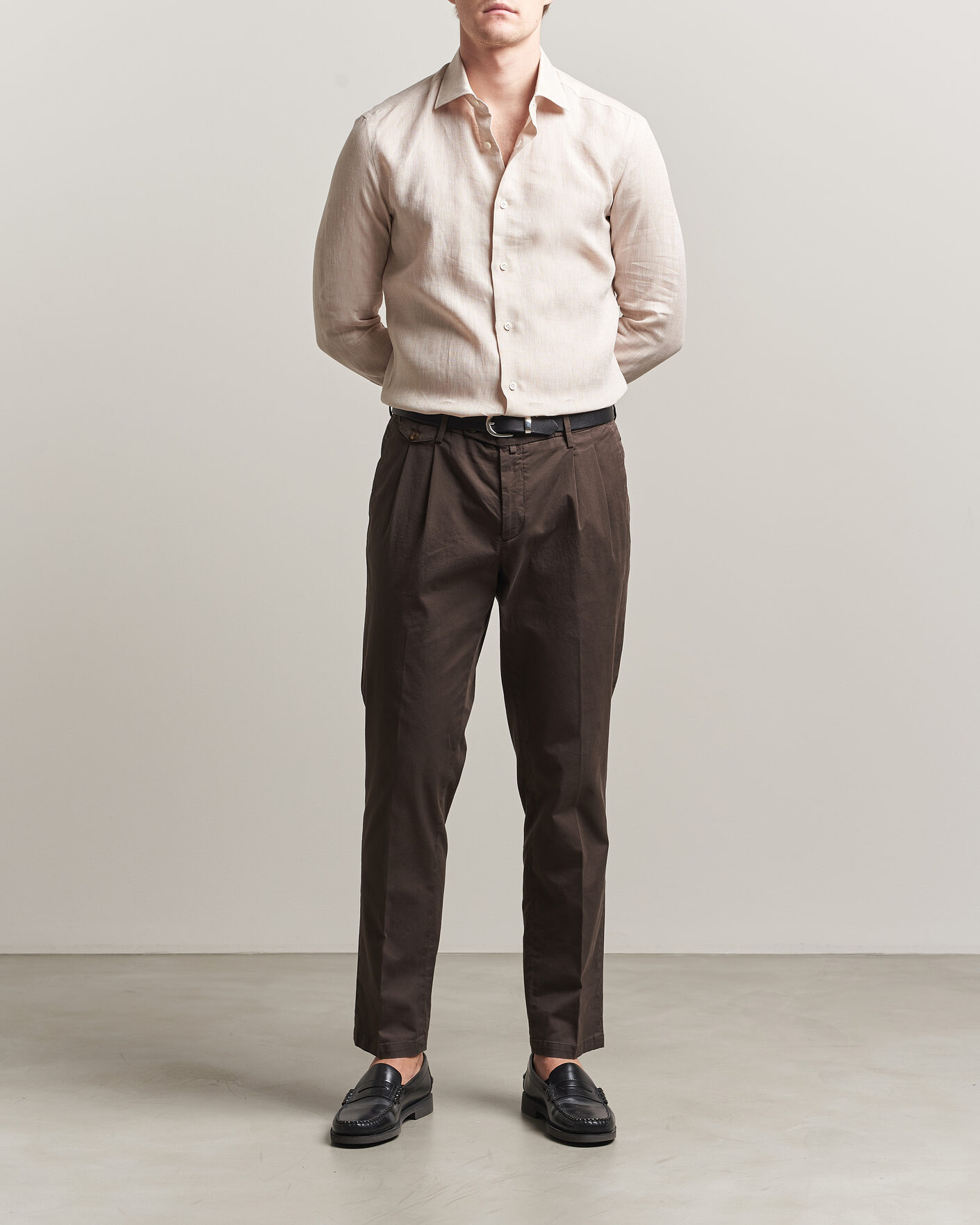 Men | Shirts | Mazzarelli | Soft Linen Shirt Beige