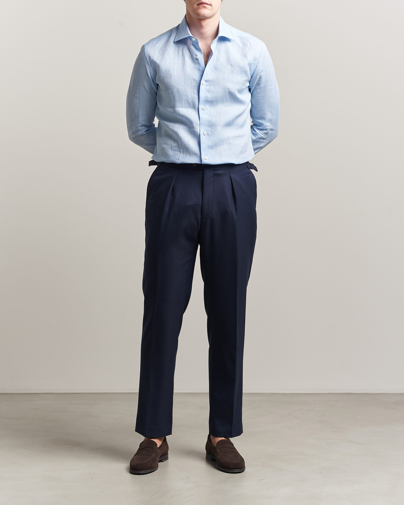 Men | Shirts | Mazzarelli | Soft Linen Shirt Light Blue