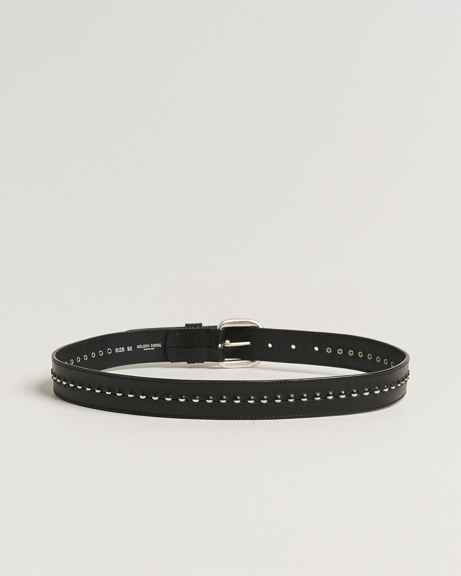 Men | Belts | Golden Goose | Studded Leather Belt Black