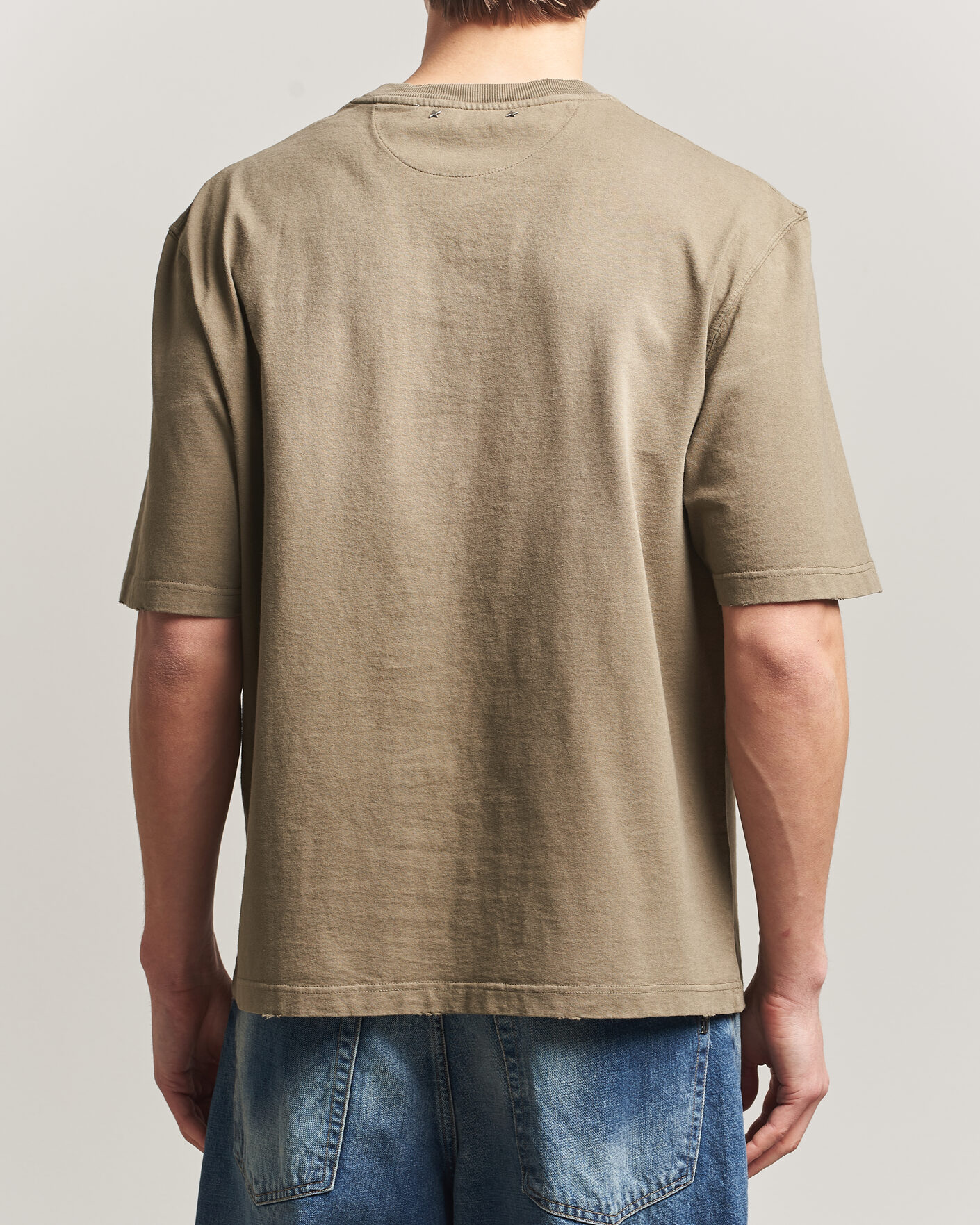 Men | T-Shirts | Golden Goose | Journey Dyed Cotton T-Shirt Washed Beige