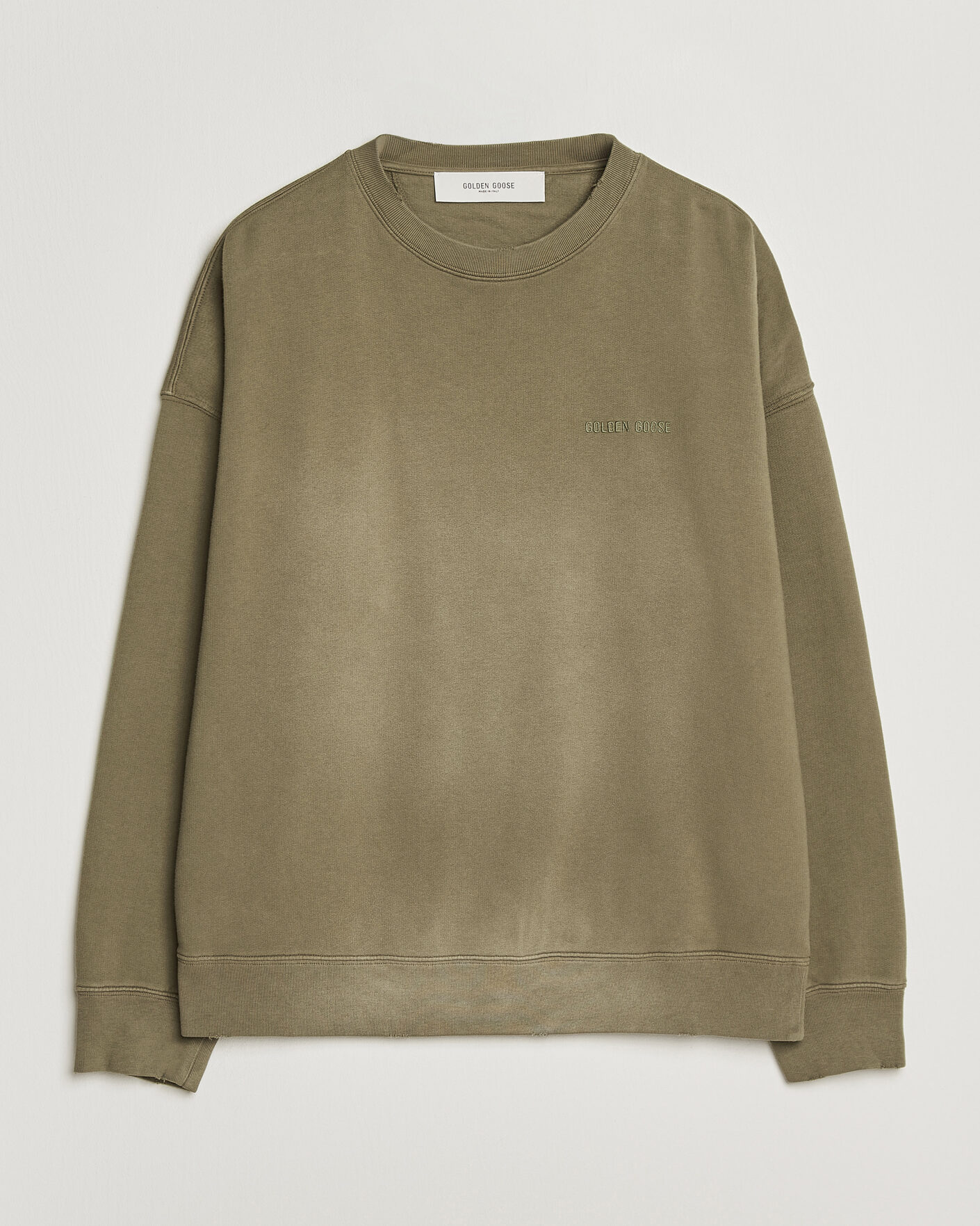 Men | Sweaters & Knitwear | Golden Goose | Journey Dyed Cotton Sweatshirt Washed Beige