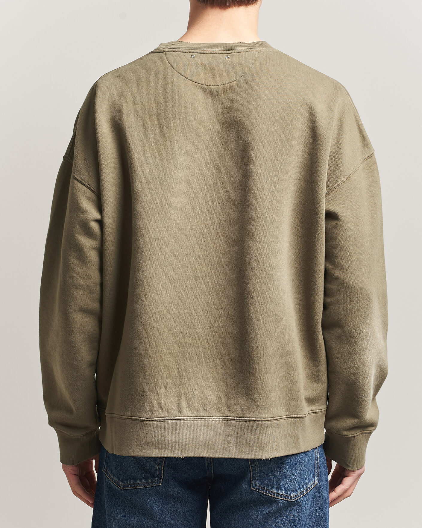 Men | Sweaters & Knitwear | Golden Goose | Journey Dyed Cotton Sweatshirt Washed Beige