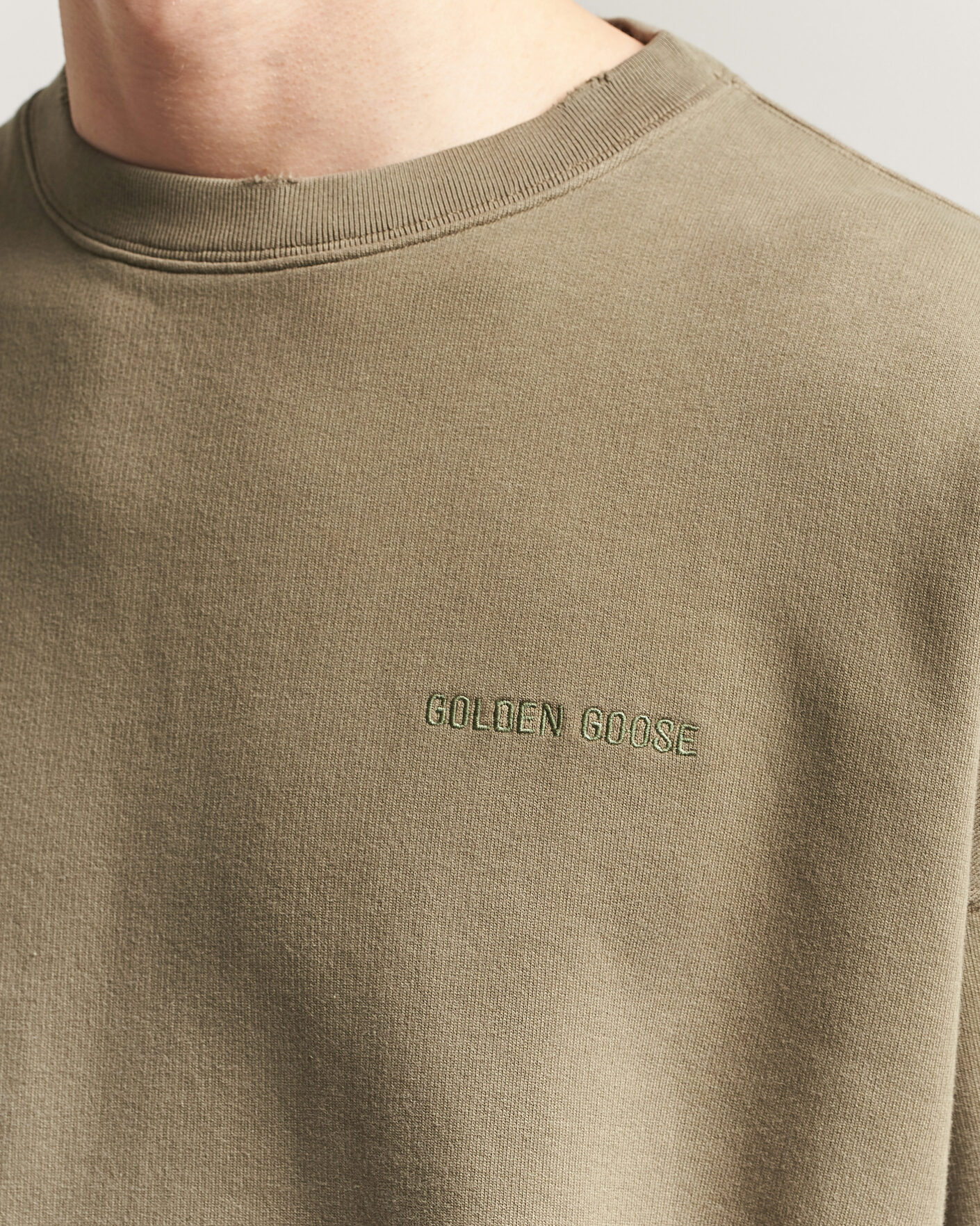Men | Sweaters & Knitwear | Golden Goose | Journey Dyed Cotton Sweatshirt Washed Beige