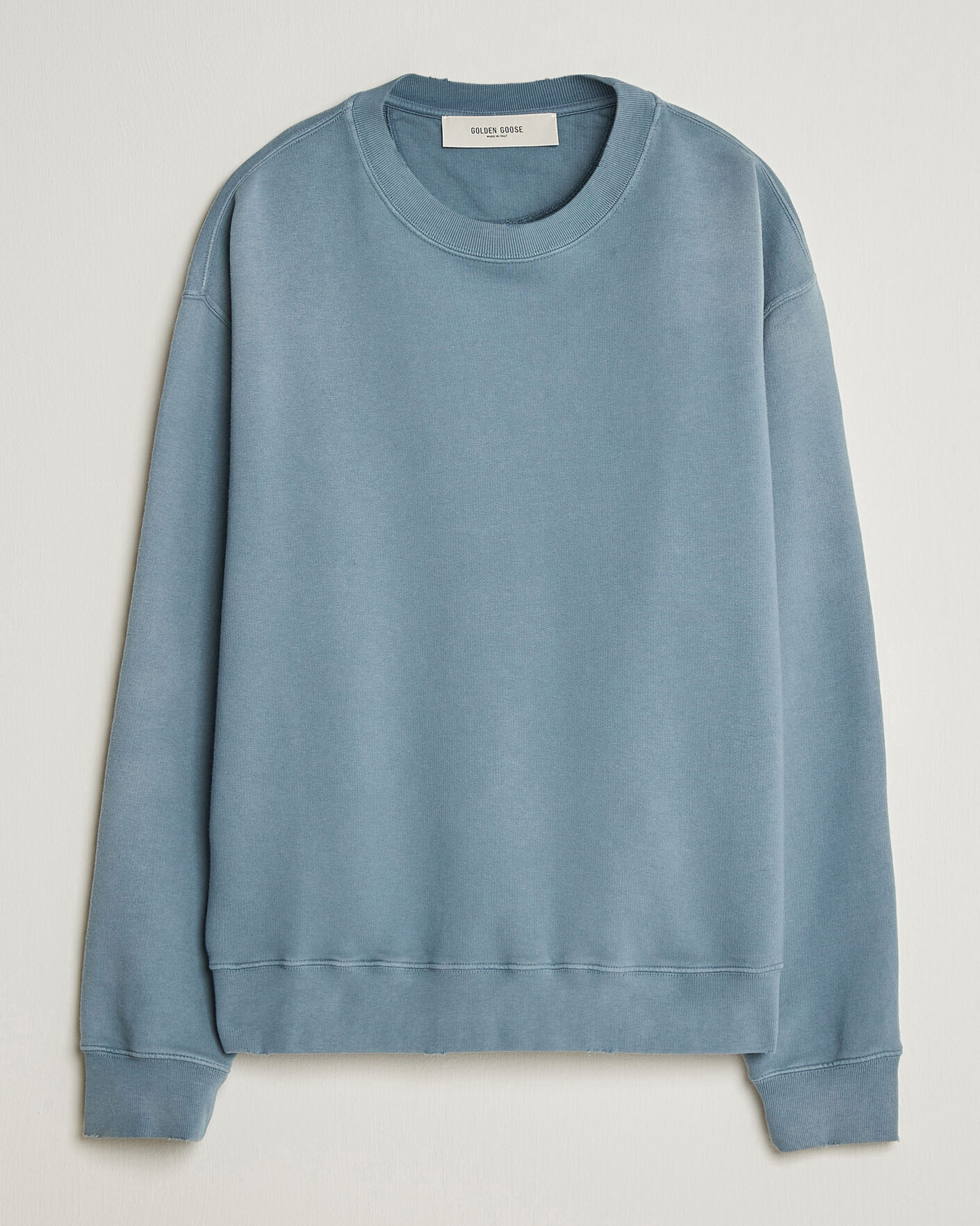 Men | Sweaters & Knitwear | Golden Goose | Boxi Faded Cotton Sweatshirt Windward Blue