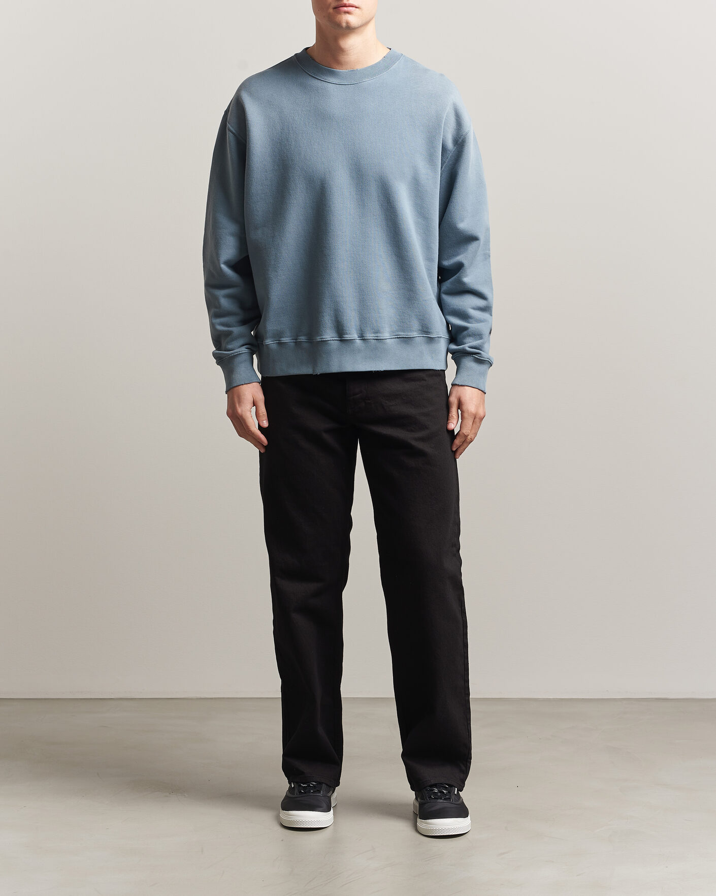 Men | Sweaters & Knitwear | Golden Goose | Boxi Faded Cotton Sweatshirt Windward Blue