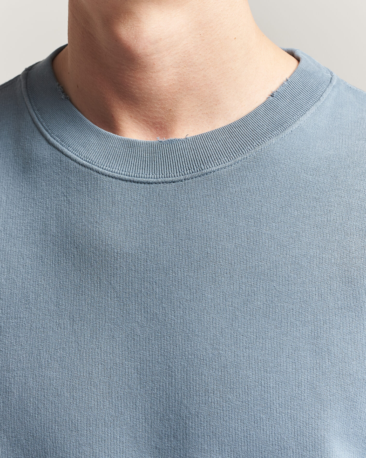 Men | Sweaters & Knitwear | Golden Goose | Boxi Faded Cotton Sweatshirt Windward Blue