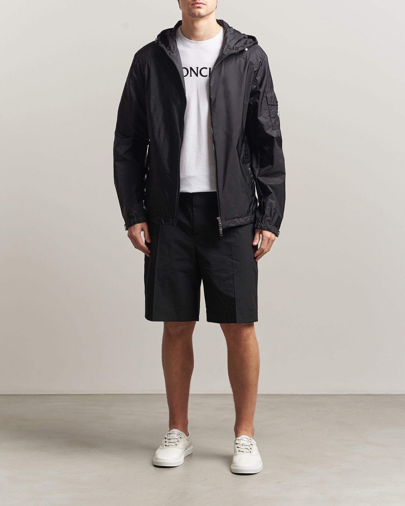 Men | Shorts | Moncler | Lightweight Seersucker Shorts Black