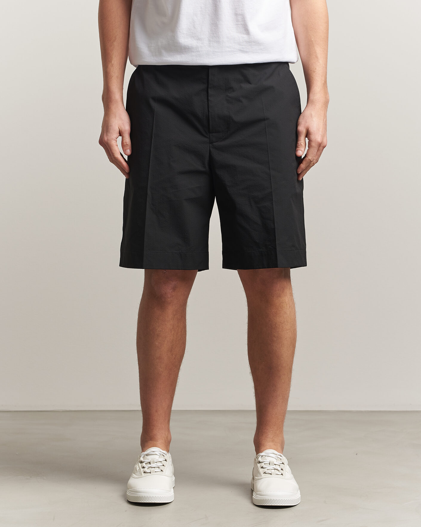 Men | Shorts | Moncler | Lightweight Seersucker Shorts Black