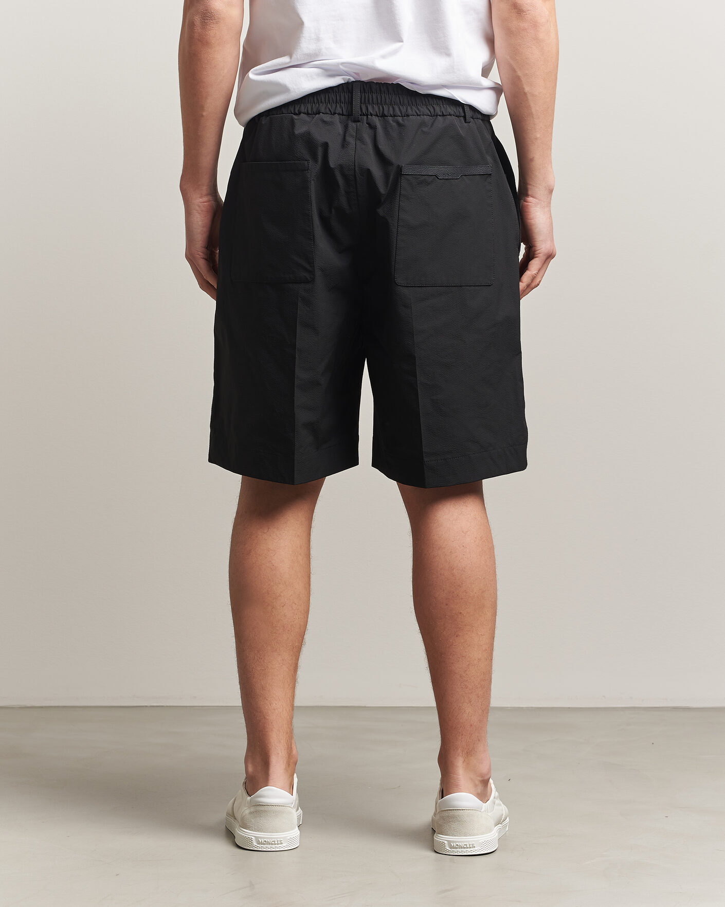 Men | Shorts | Moncler | Lightweight Seersucker Shorts Black