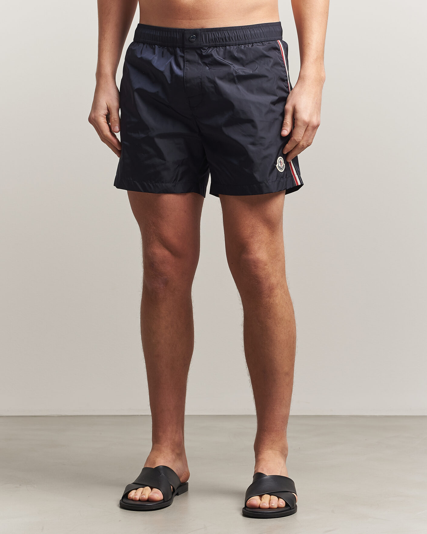 Men | Swimwear | Moncler | Contrast Band Swim Shorts Navy