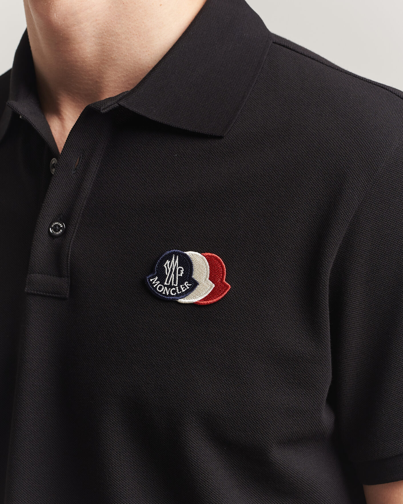 Men | Polo Shirts | Moncler | Tricolore Logo Polo Black