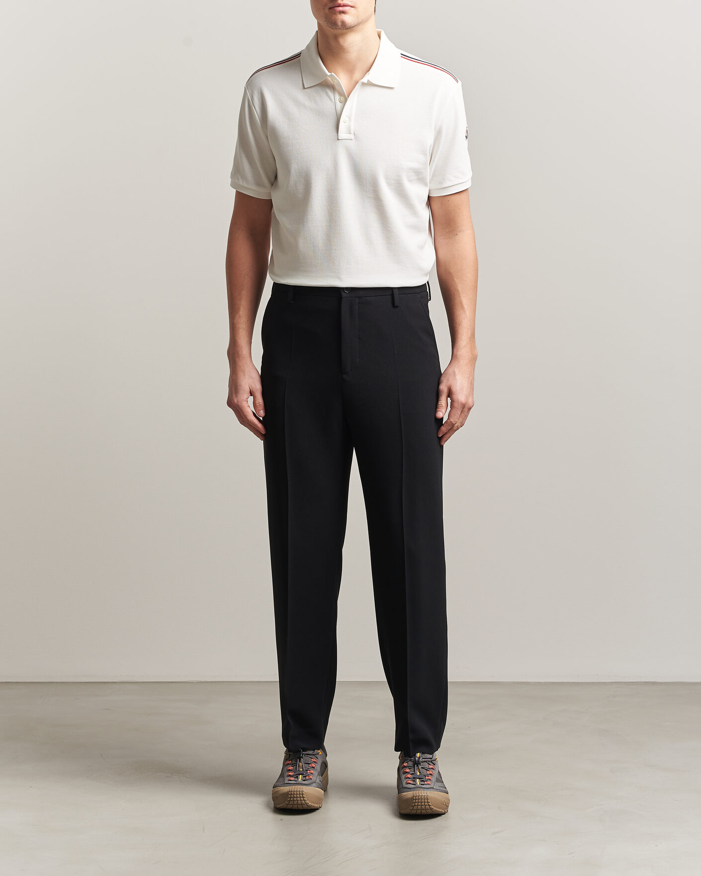 Men | Polo Shirts | Moncler | Tricolore Shoulder Polo White