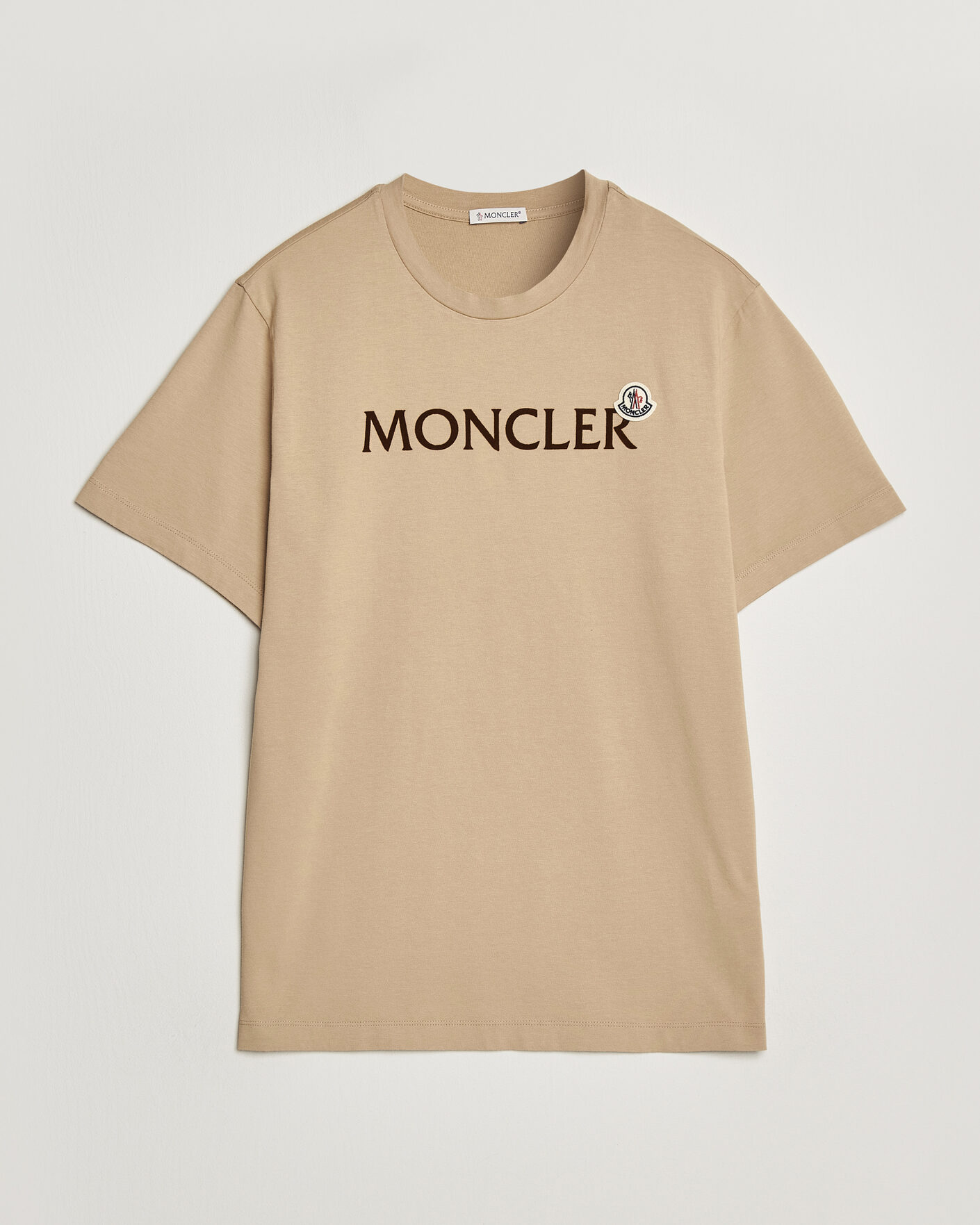 Men | T-Shirts | Moncler | Lettering Logo T-Shirt Beige
