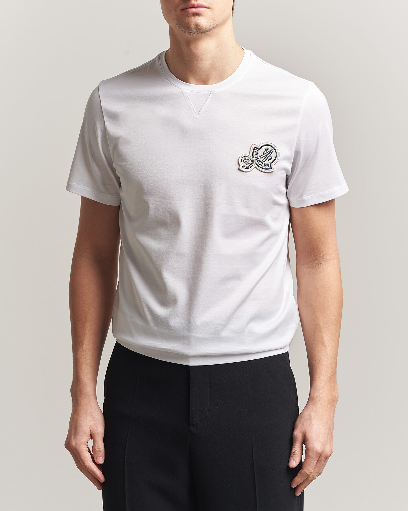 Men | T-Shirts | Moncler | Double Logo T-Shirt White
