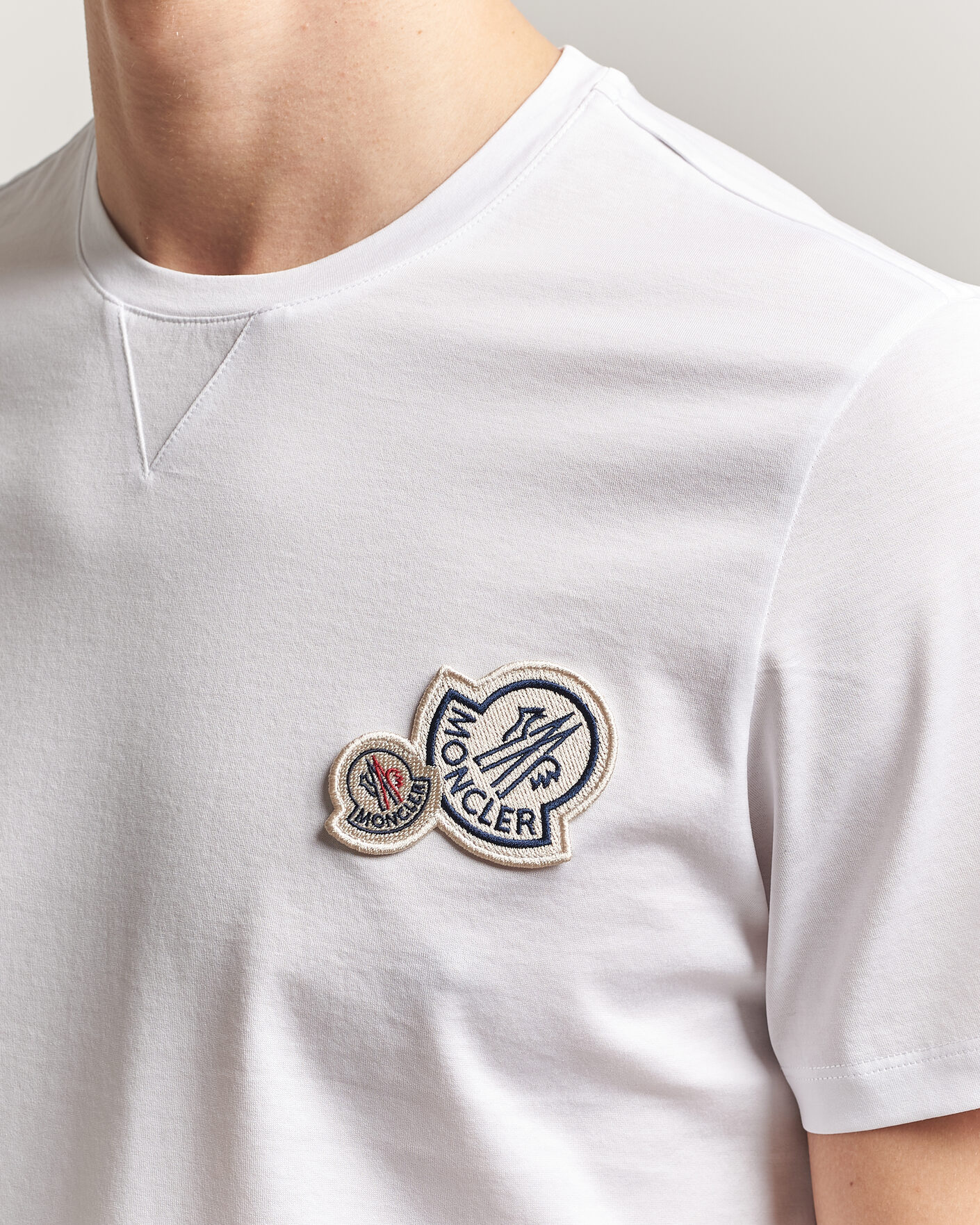 Men | T-Shirts | Moncler | Double Logo T-Shirt White