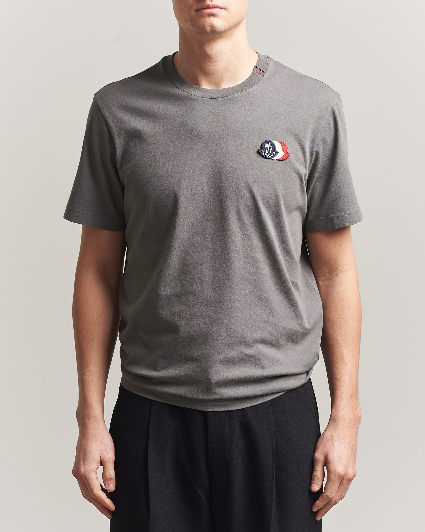 Men | T-Shirts | Moncler | Tricolore Logo T-Shirt Grey
