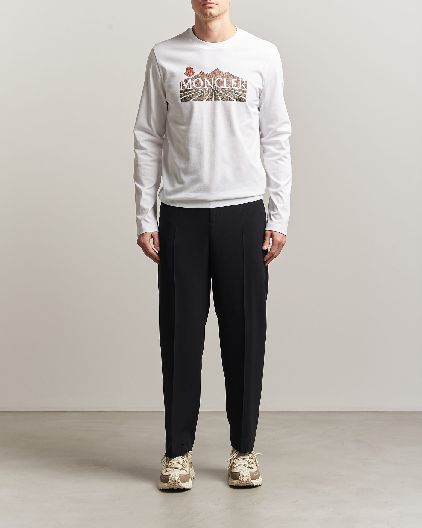 Men | T-Shirts | Moncler | Graphic Long Sleeve T-Shirt White