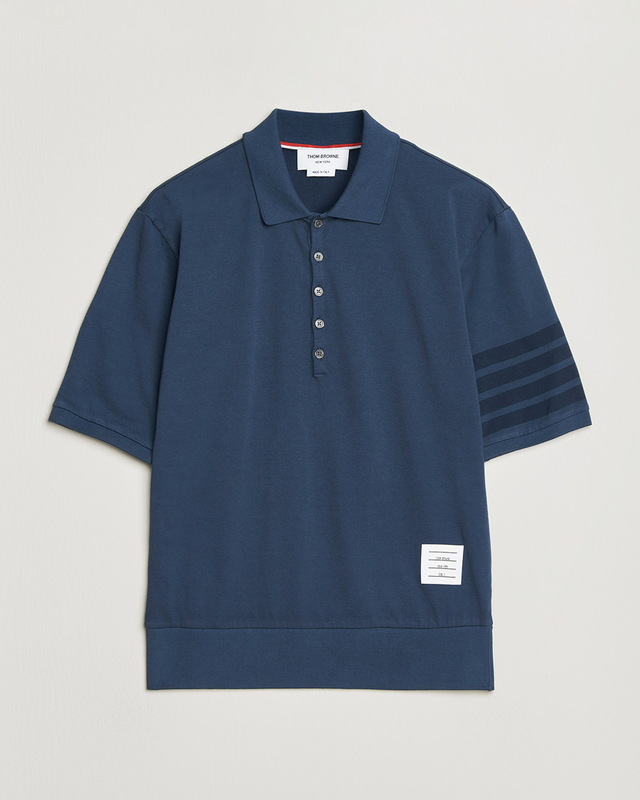 Men | Polo Shirts | Thom Browne | Overdyed 4 Bar Polo Navy