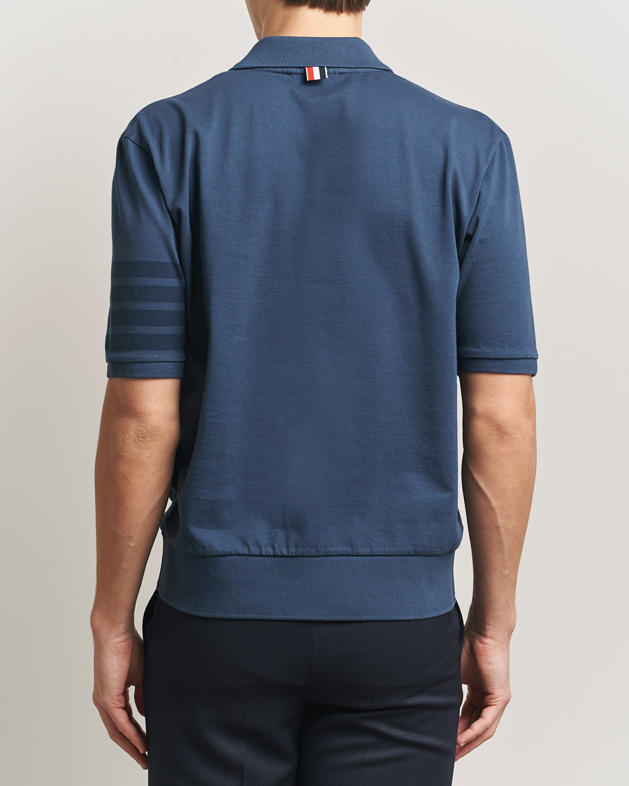 Men | Polo Shirts | Thom Browne | Overdyed 4 Bar Polo Navy