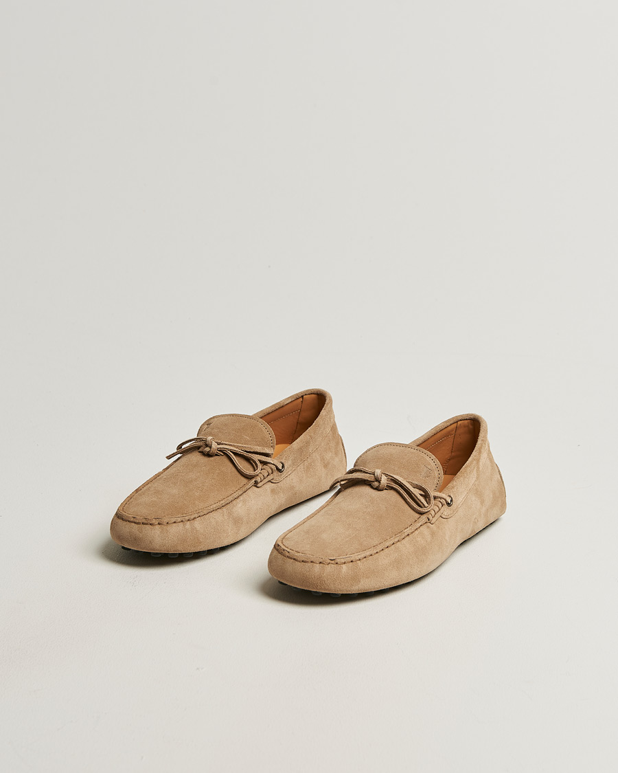 Men | Moccasins | Tod's | Lacetto Gommino Carshoe Beige Suede