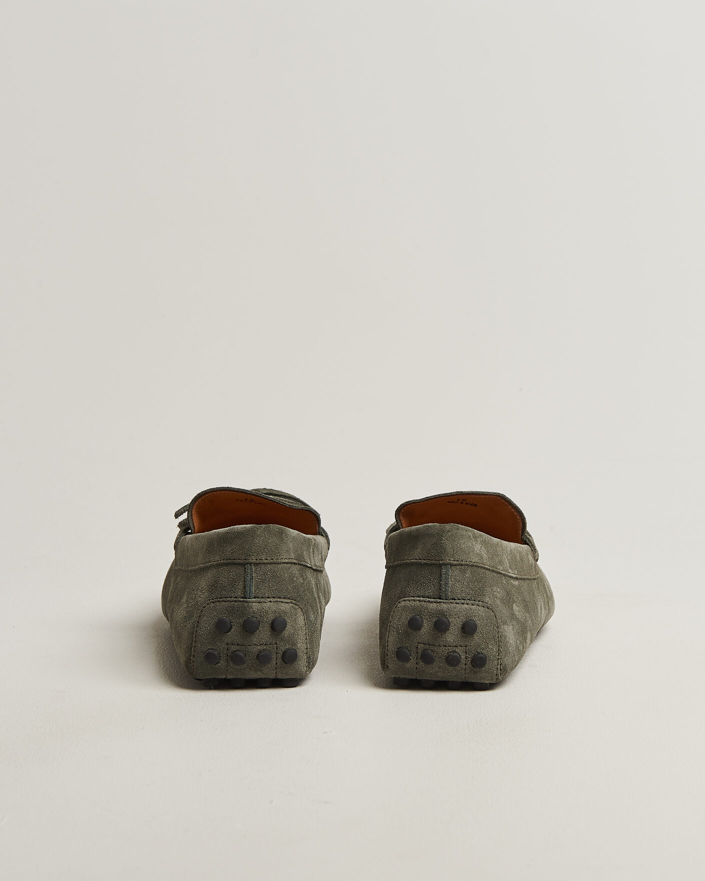 Tod's Lacetto Gommino Carshoe Green Suede at CareOfCarl.com
