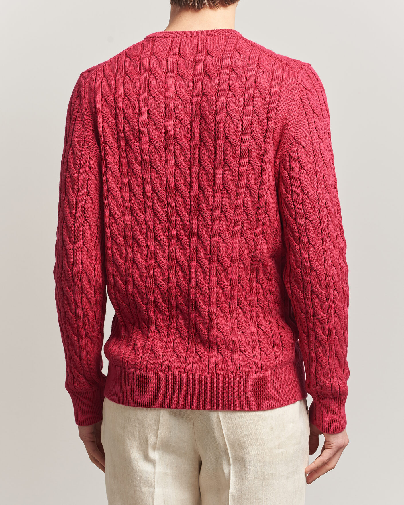 Men | Sweaters & Knitwear | Morris | Ethan Cable Oneck Red
