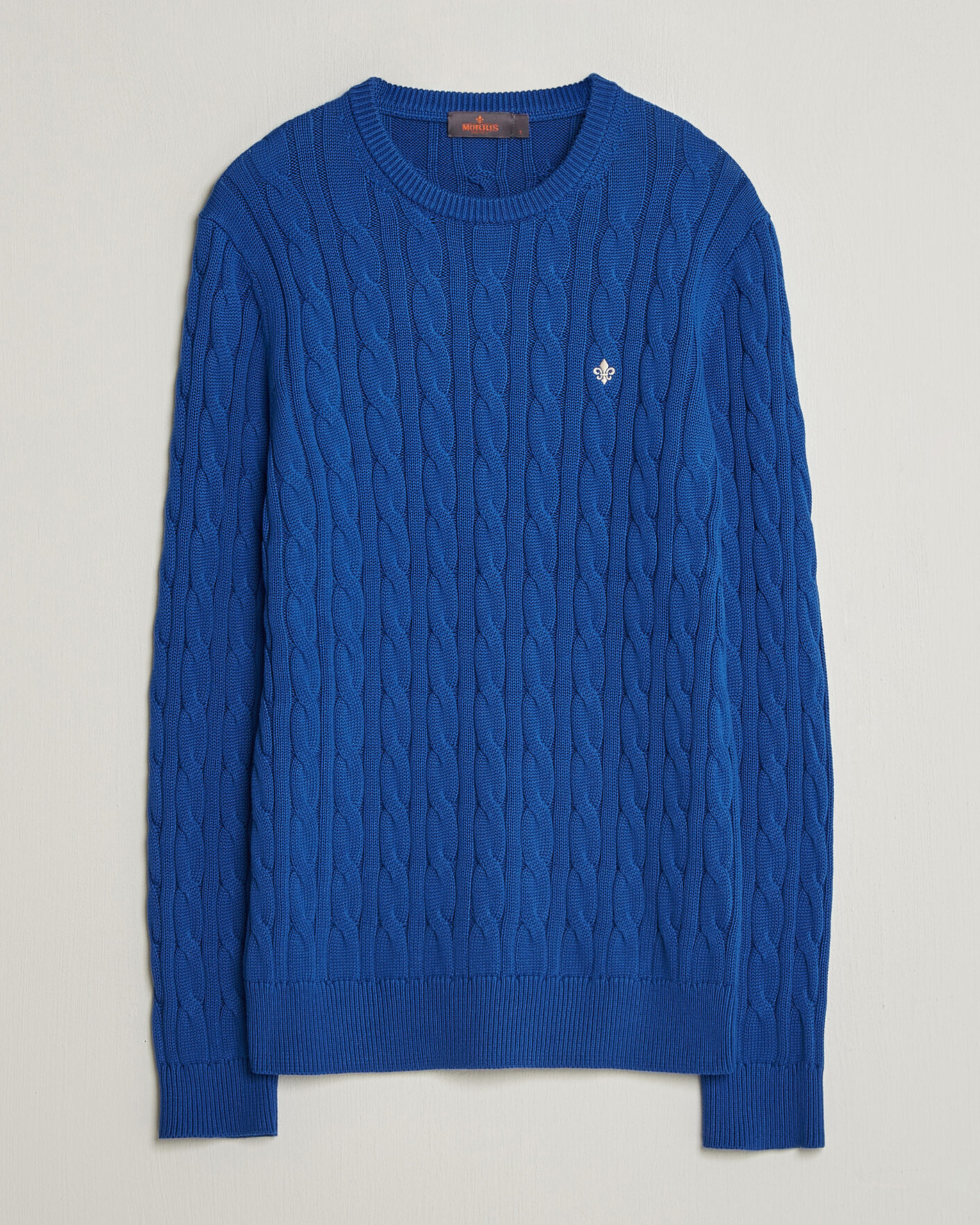 Men | Sweaters & Knitwear | Morris | Ethan Cable Oneck Blue