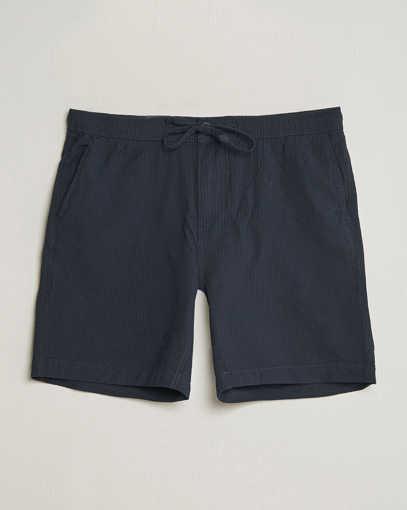 Morris Fenix Seersucker Shorts Dark Blue at CareOfCarl.com
