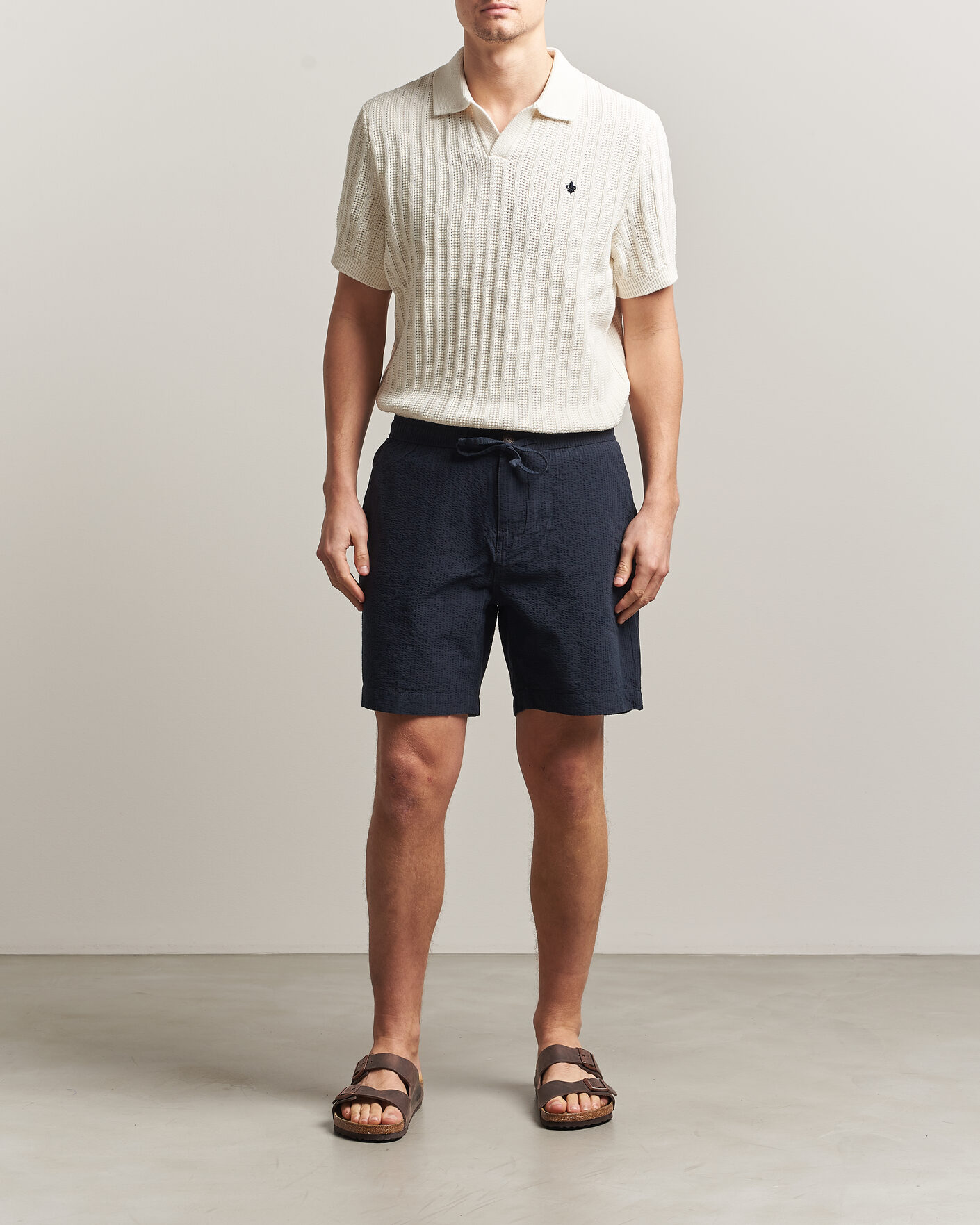 Men | Shorts | Morris | Fenix Seersucker Shorts Dark Blue