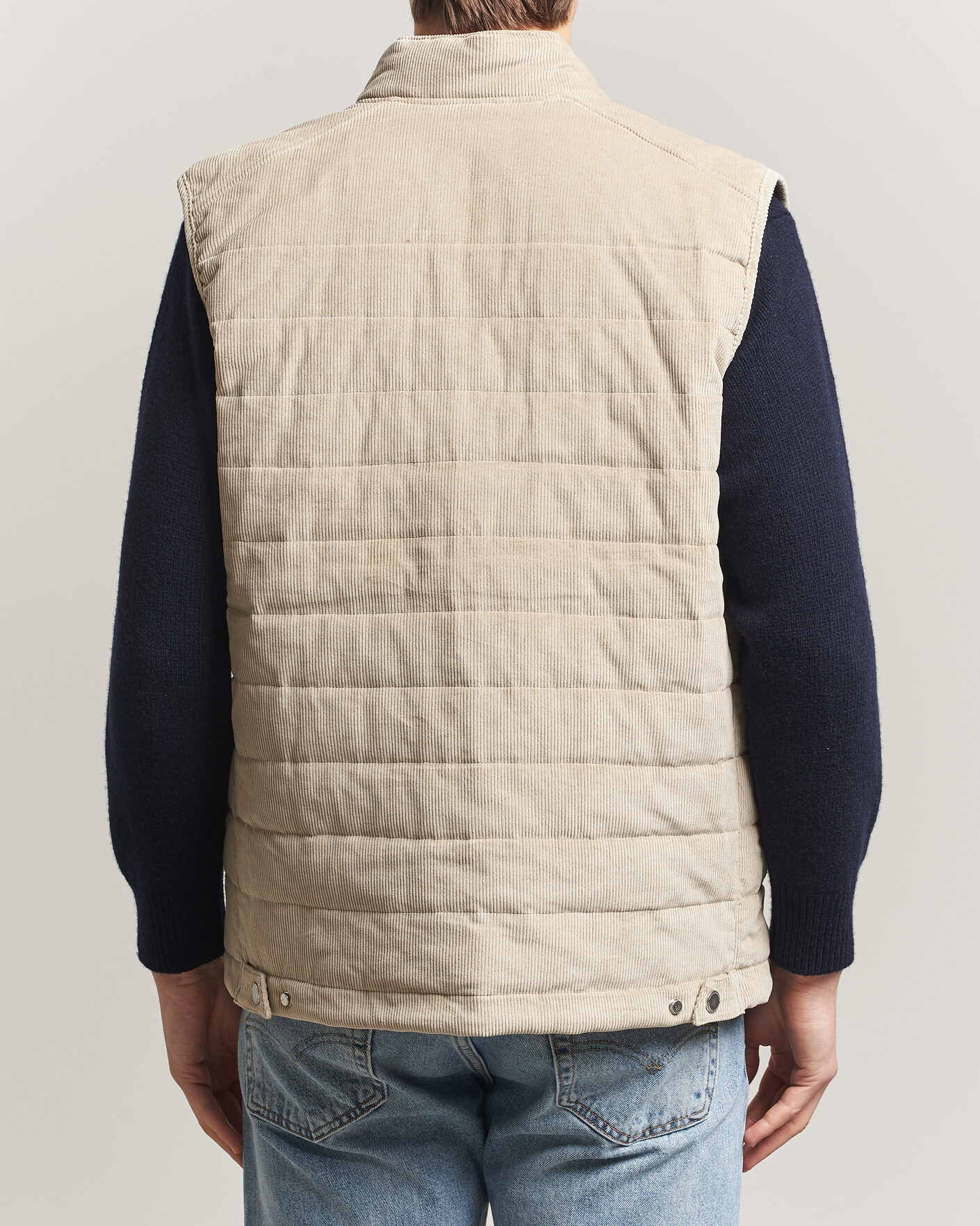 Men | Gilets | Morris | Teddy Quilted Corduroy Vest Khaki