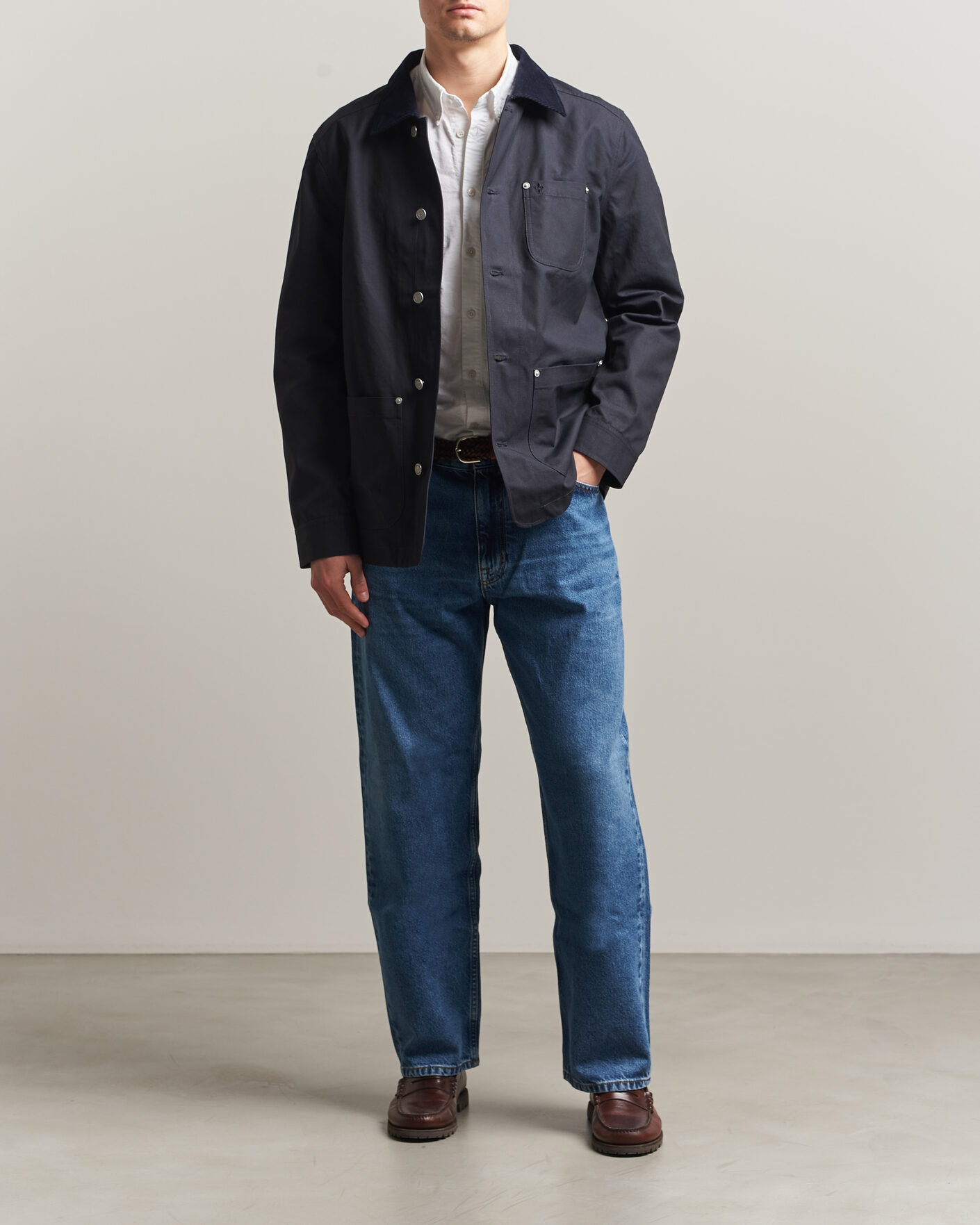 Morris Belmont Wax Shirt Jacket Navy at CareOfCarl.com
